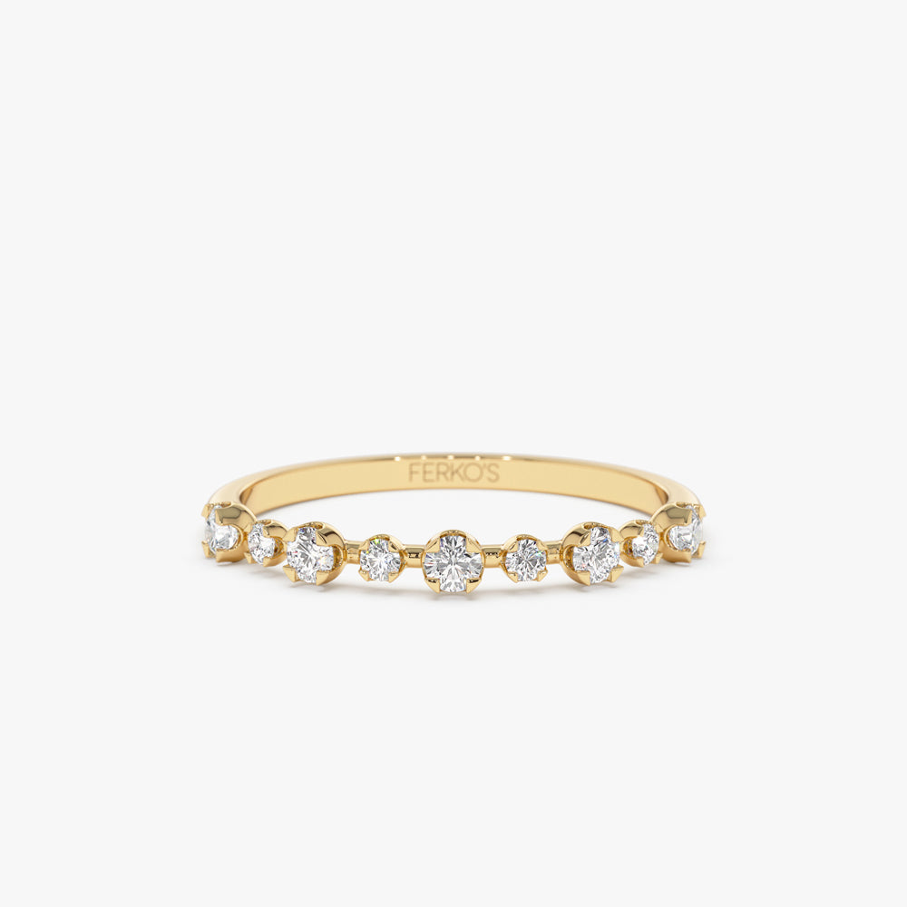 OBFJ1458 - 4 Prong Petite Natural Diamond Ring ring in selectable metal and diamond options - Roselle Jewelry view 1