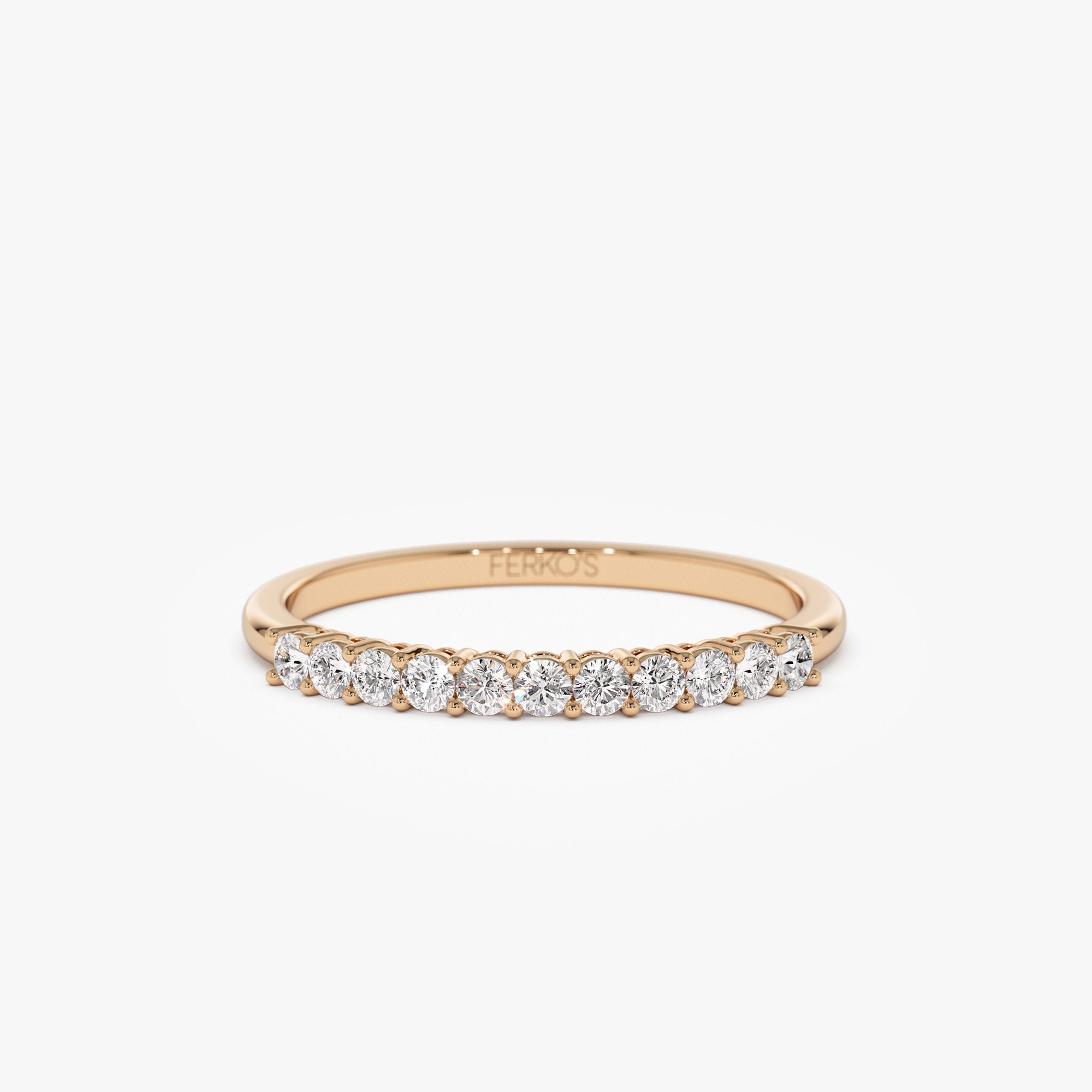 OBFJ1150 - 14k 0.30ctw 11 Stone Basket Setting Diamond Wedding Ring 5