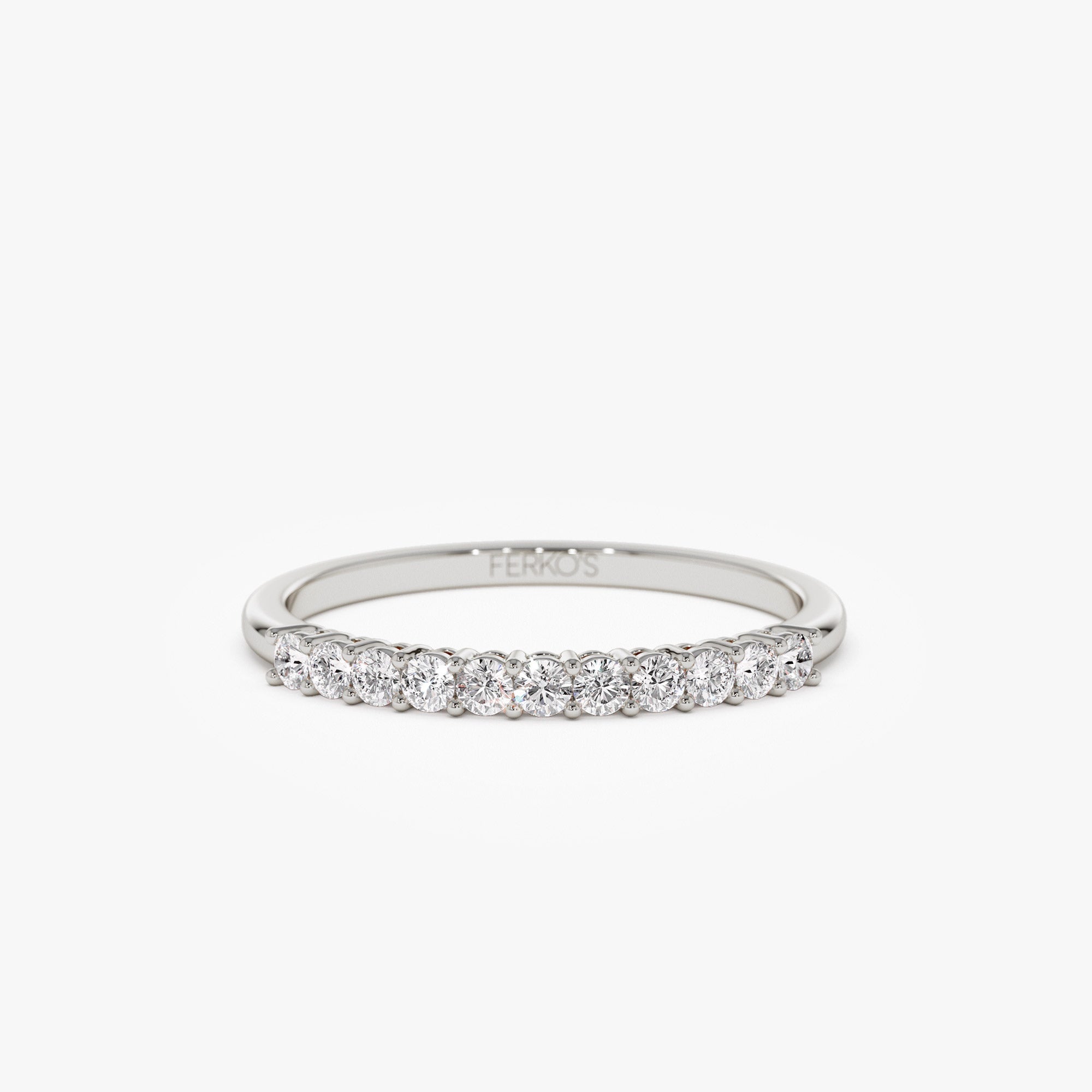 OBFJ1150 - 14k 0.30ctw 11 Stone Basket Setting Diamond Wedding Ring 6