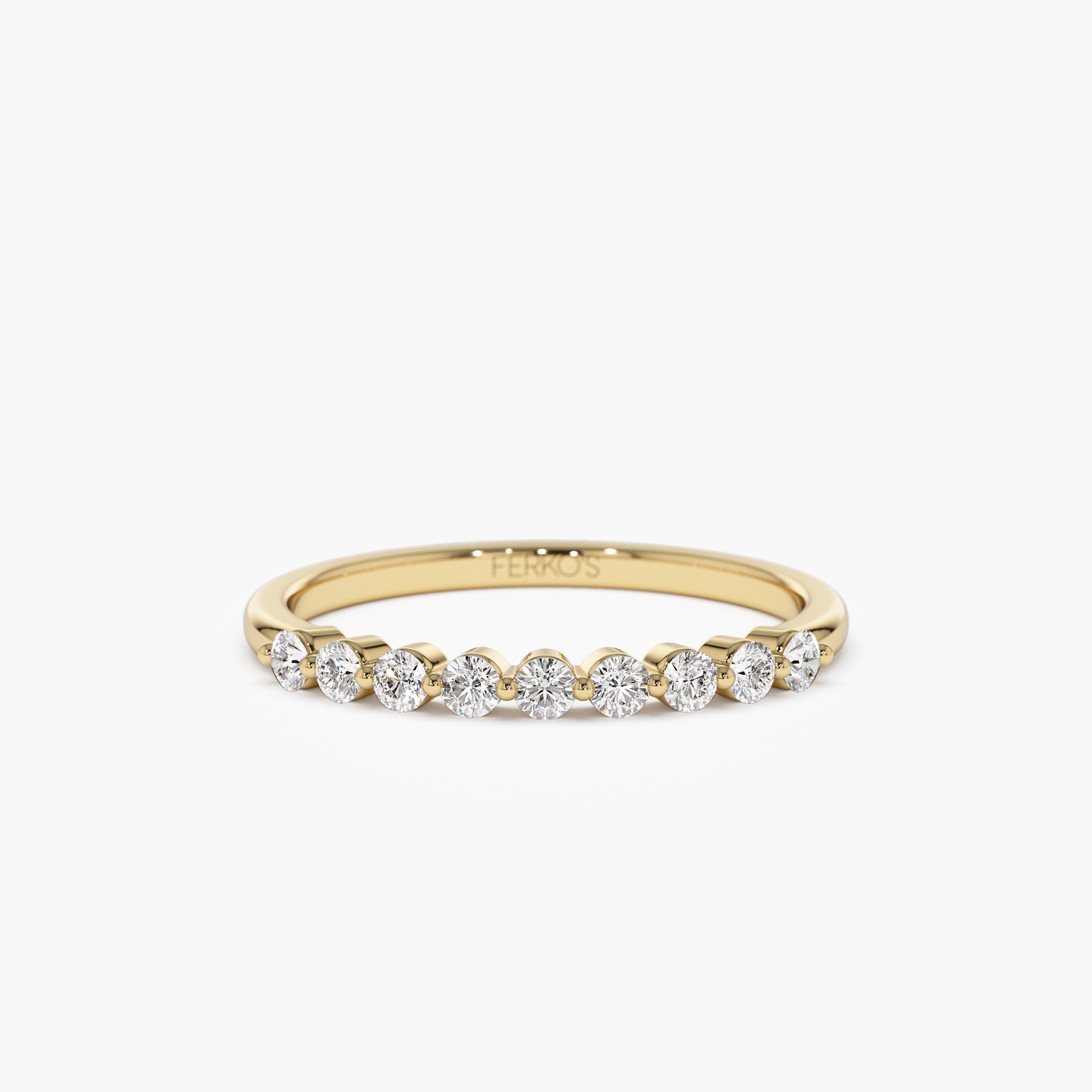 OBFJ1344 - 14k Single Shared Prong Diamond Wedding Ring 0.30 ctw 1
