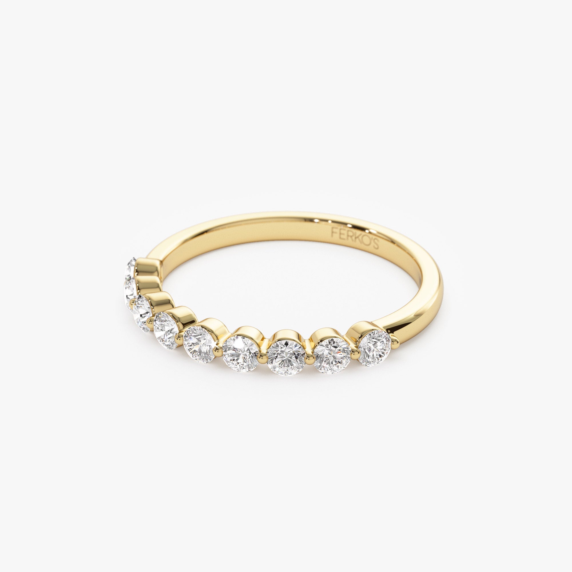OBFJ0328 - 0.55ctw 14k Nine Stone Shared Prong Lab Grown Diamond Wedding Band - Hana 8