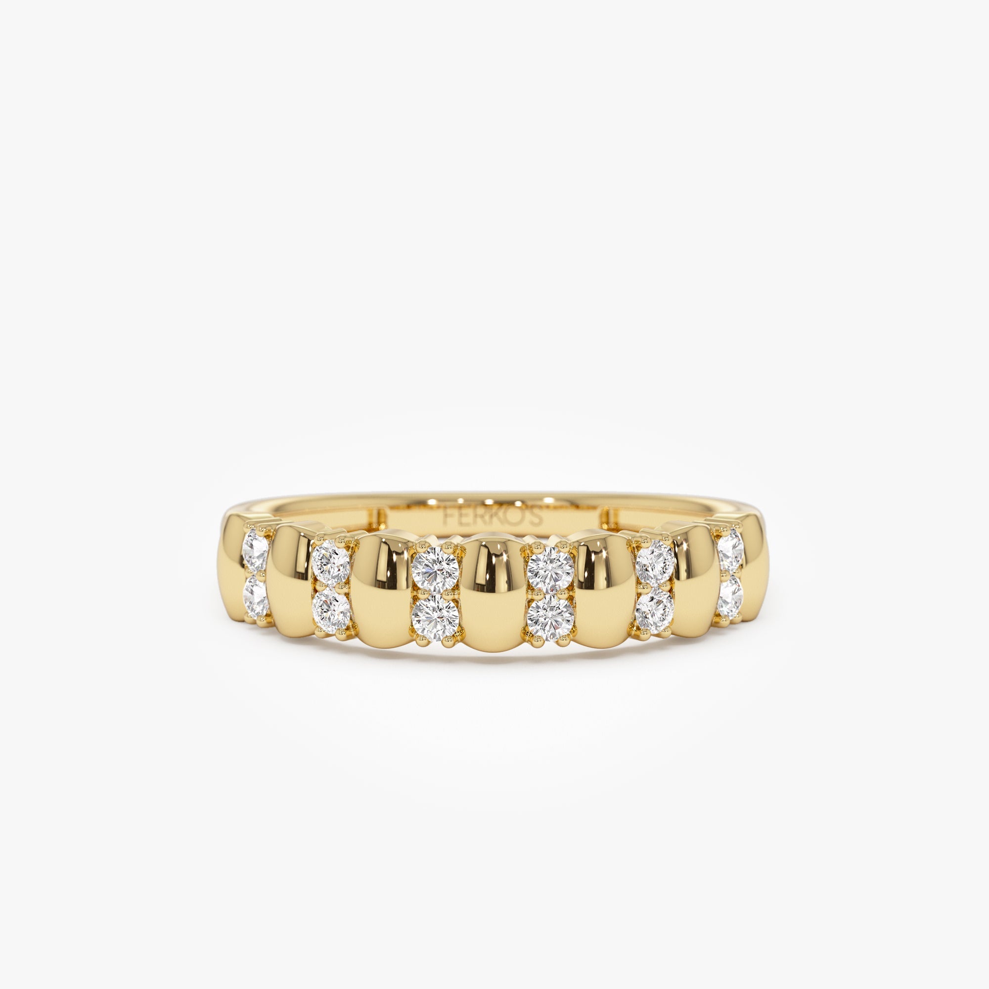OBFJ0965 - 14K Alternating Diamond Bar Band 1