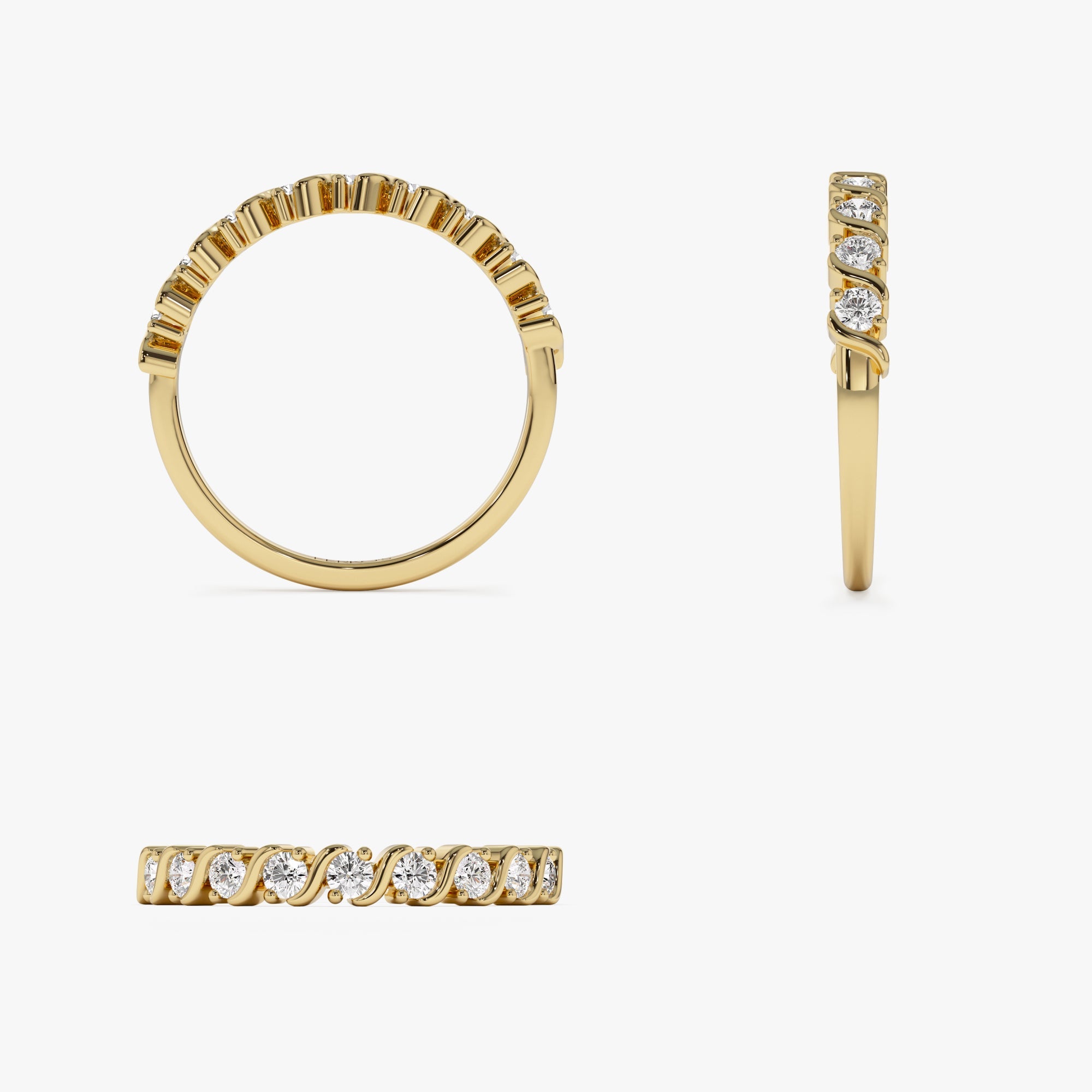 OBFJ0950 - 14K Gold Womens Diamond Wedding Ring 9