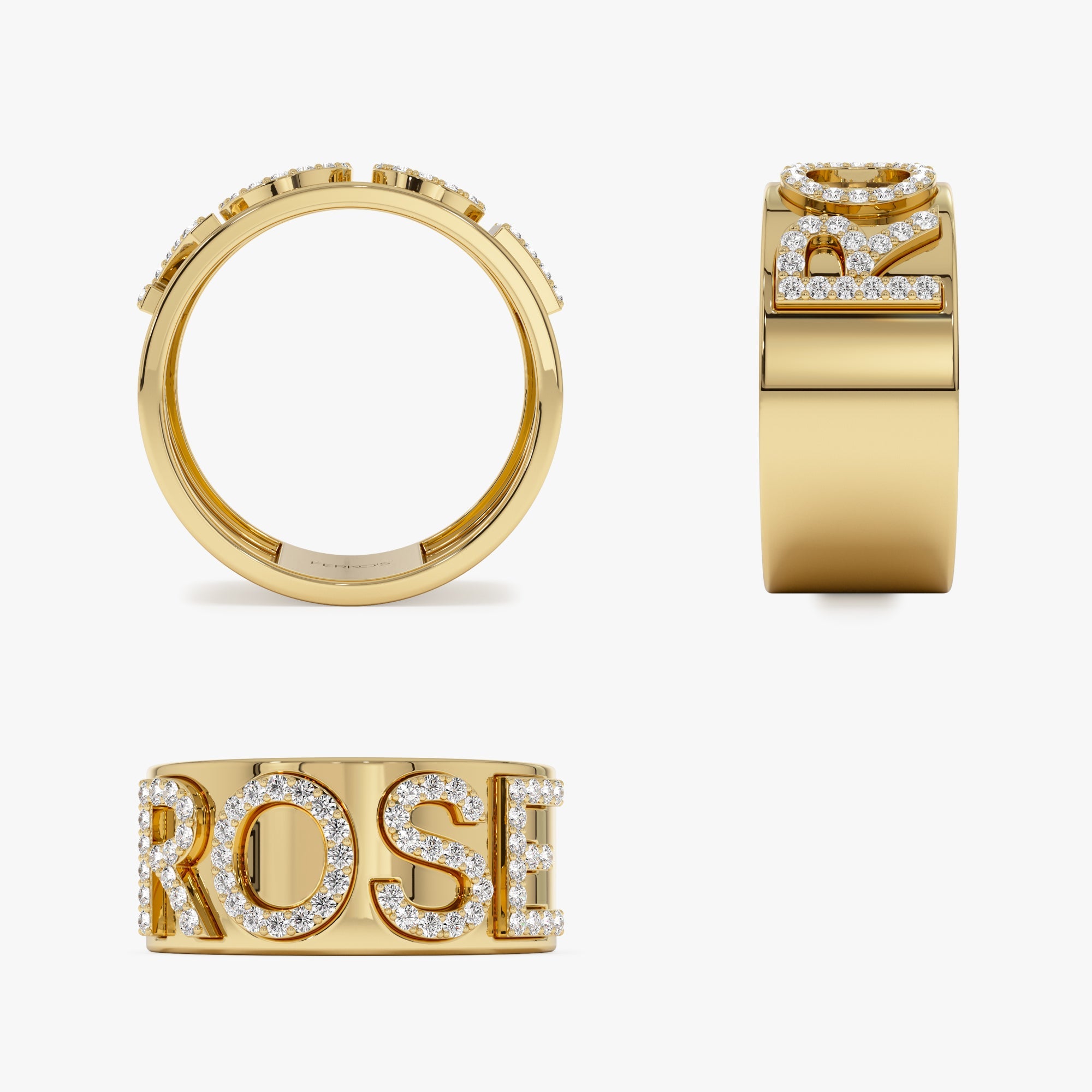 OBFJ0926 - 14K Chunky Diamond Name Band 8