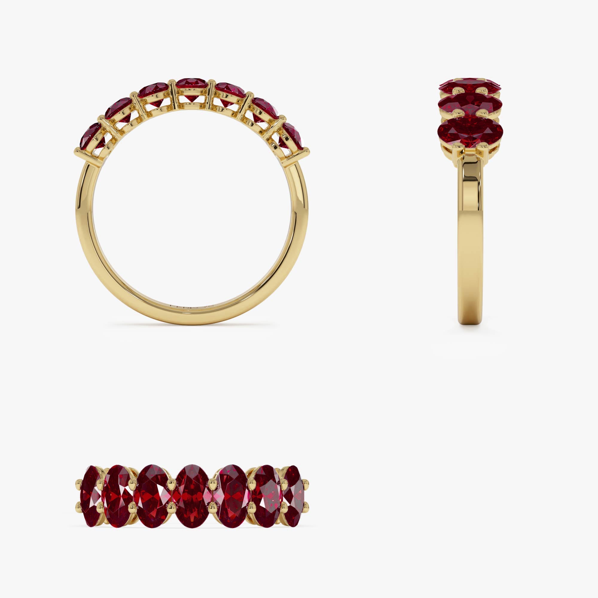 OBFJ0854 - 14k Oval Shaped Basket Setting Ruby Ring 10