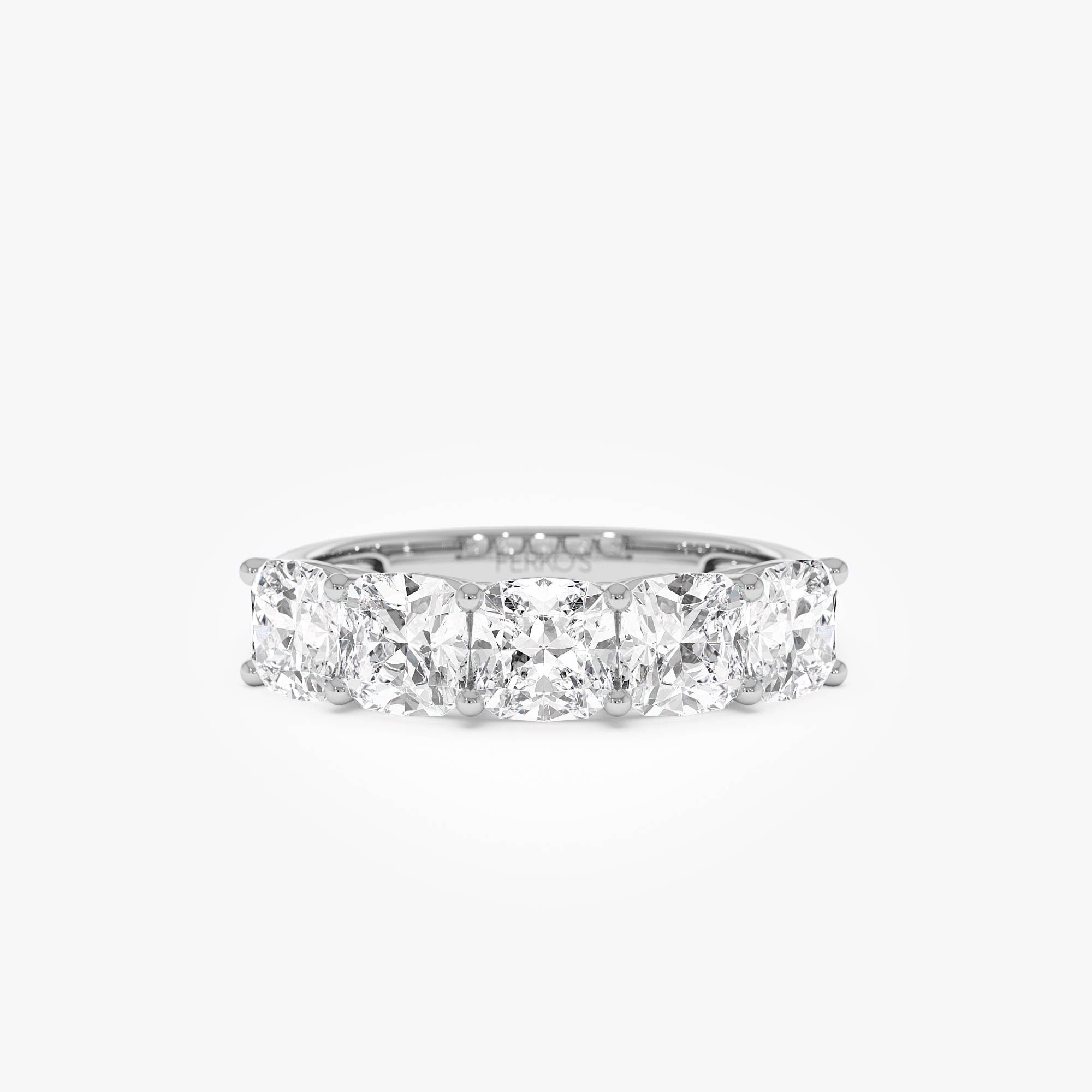 OBFJ0561 - 2.65 ctw 14k Prong Setting Five Stone Cushion Cut Lab Grown Diamond Anniversary Ring - Tonia 8