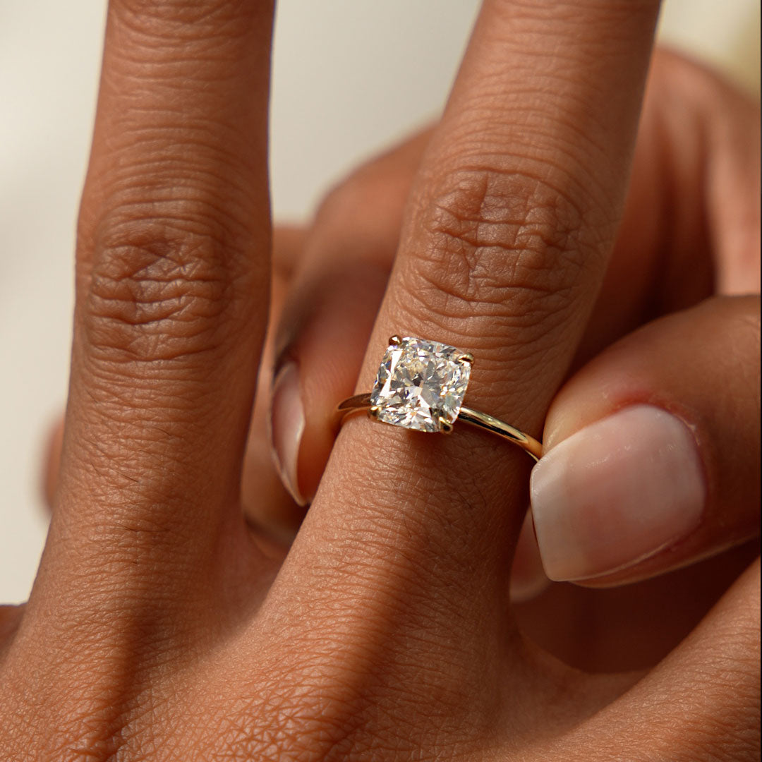 OBFJ0615 - 2.00 Ctw 14k Cushion Cut Lab Grown Diamond Engagement Ring - Evianne 2