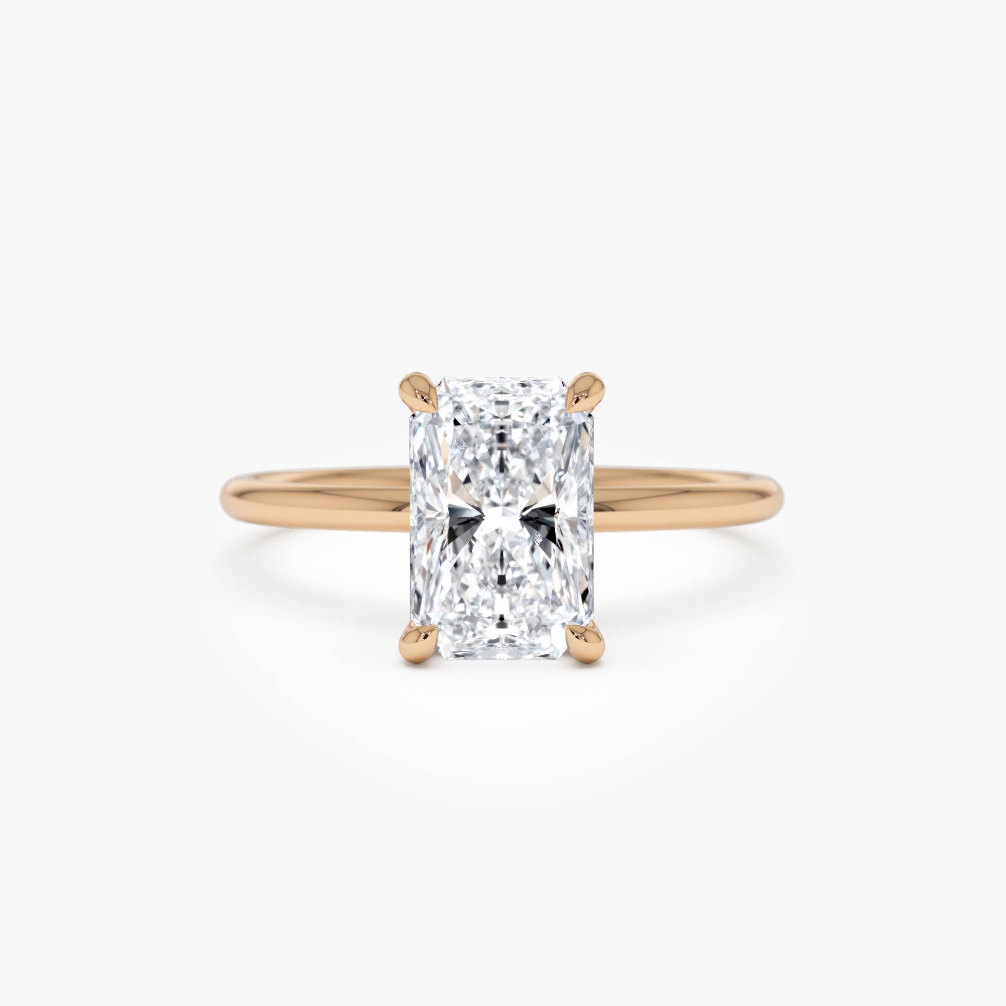 OBFJ0597 - 1.50 Ctw 14k Radiant Cut Lab Grown Diamond Hidden Halo Engagement Ring – Aurora 7