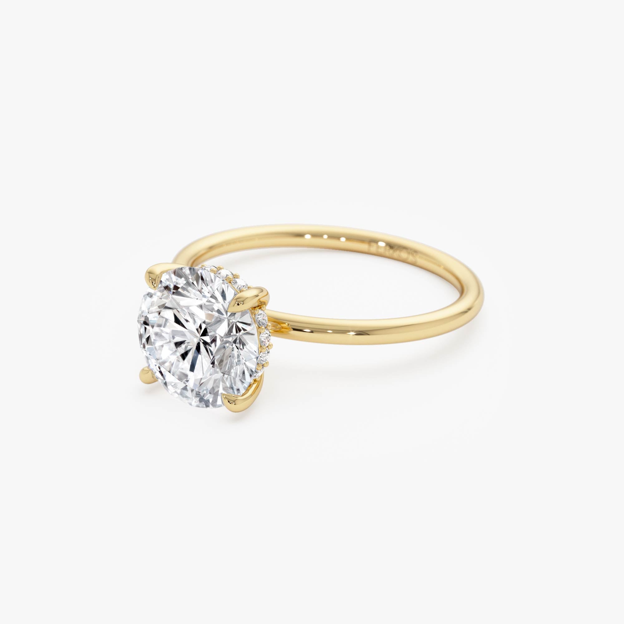 OBFJ0594 - 2.00 Ctw 14k Round Brilliant Lab Grown Diamond Engagement Ring with Hidden Halo – Rosalie 9