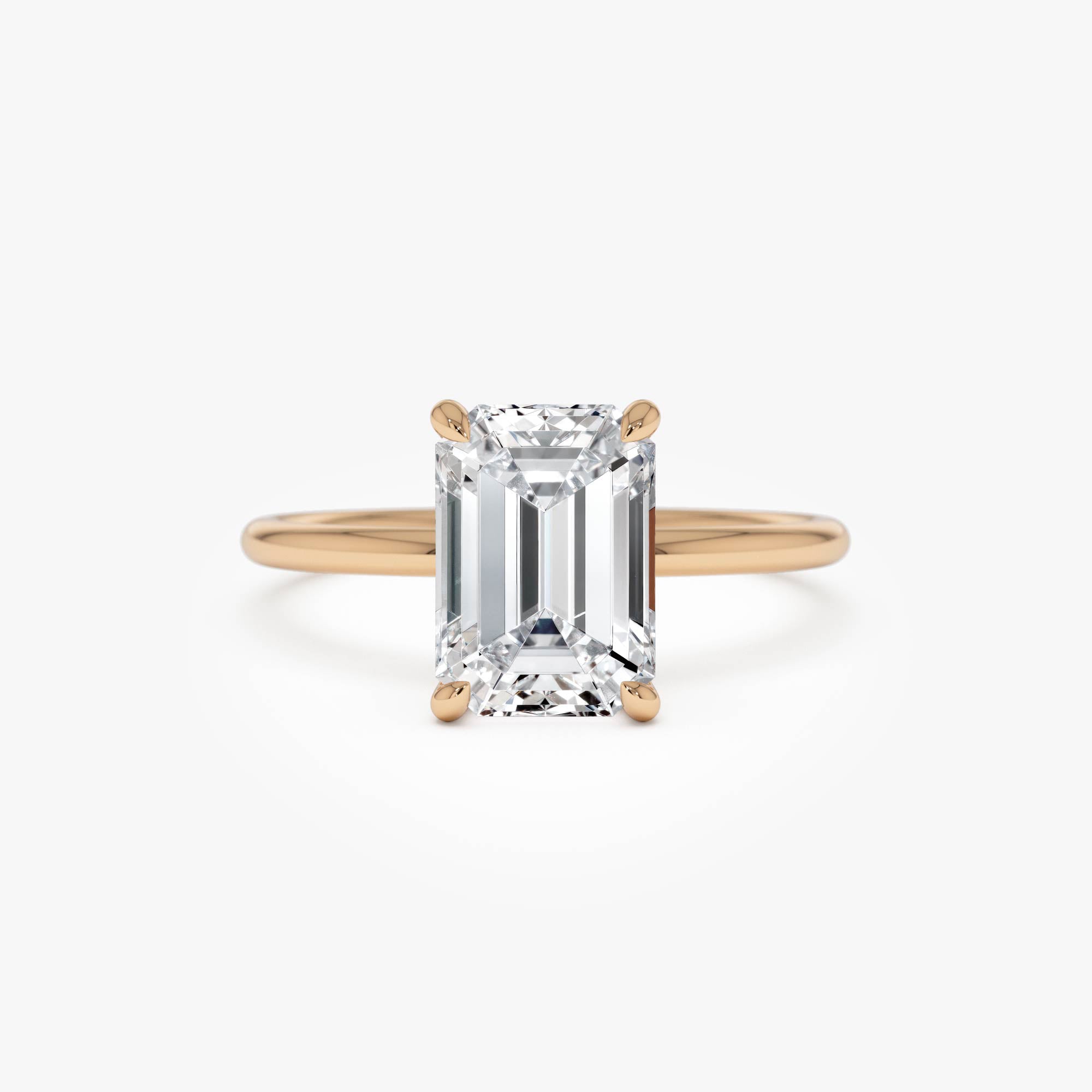 OBFJ0583 - 2.00 Ctw 14k Emerald Cut Prong Setting Lab Grown Diamond Engagement Ring – Marcelline 9