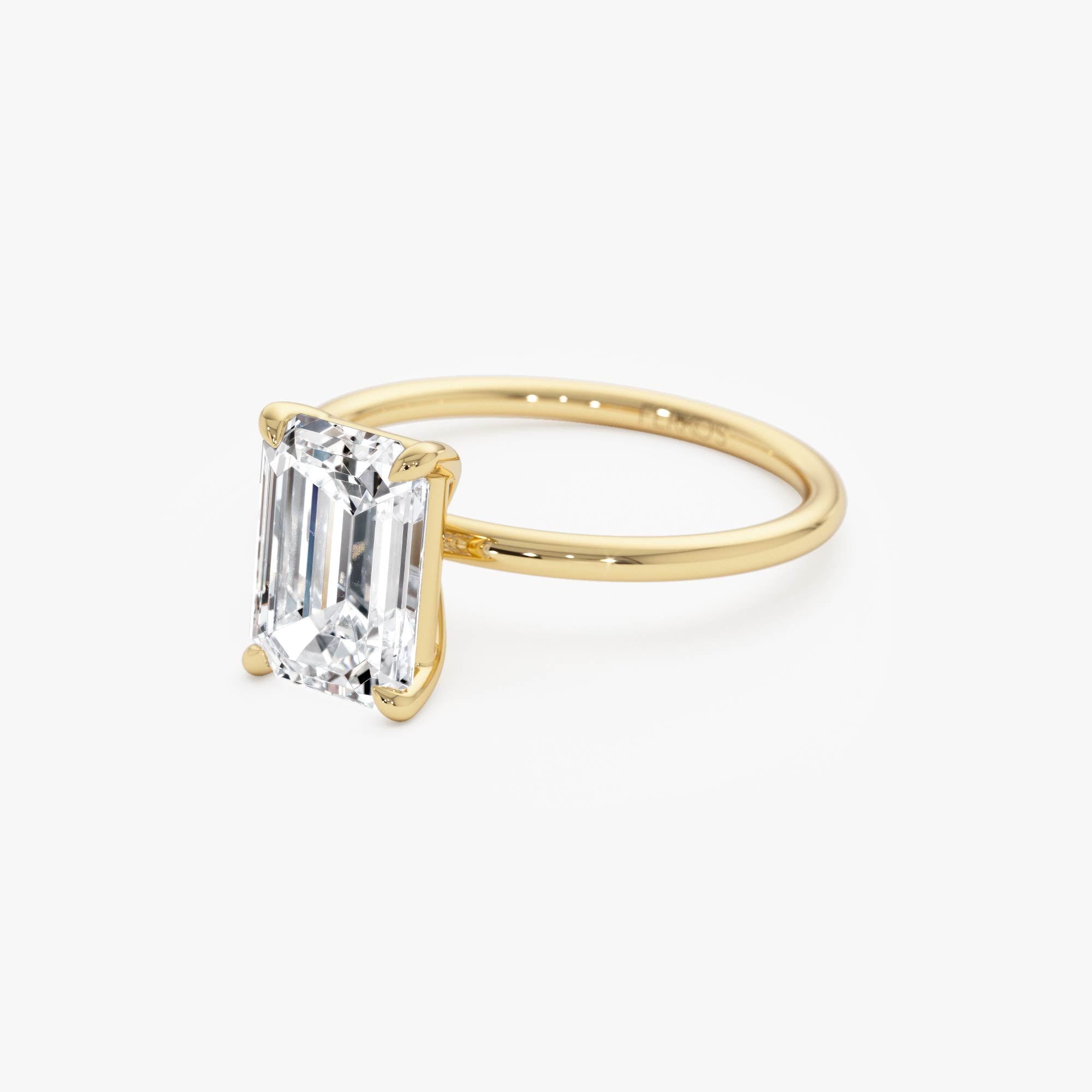 OBFJ0583 - 2.00 Ctw 14k Emerald Cut Prong Setting Lab Grown Diamond Engagement Ring – Marcelline 7