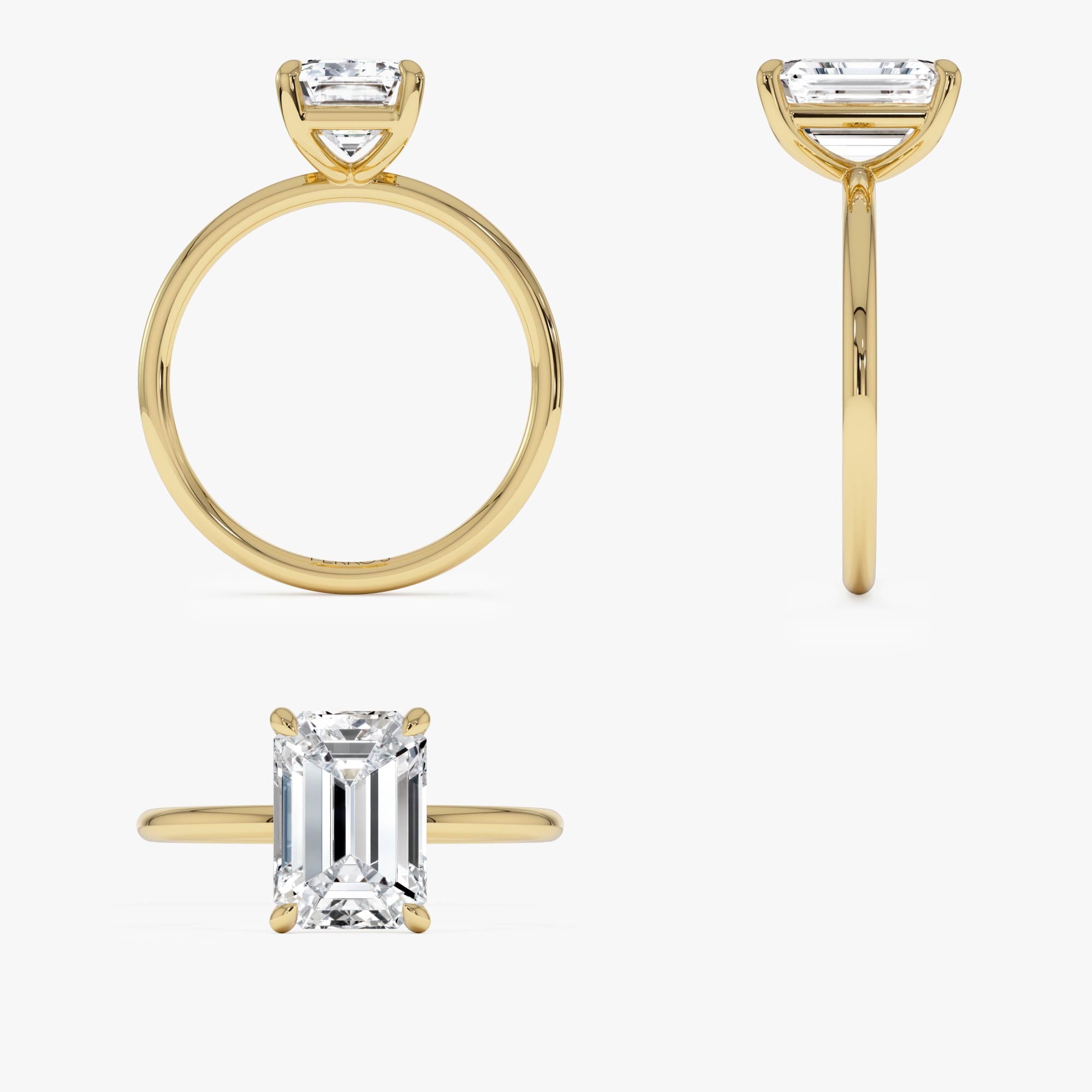 OBFJ0583 - 2.00 Ctw 14k Emerald Cut Prong Setting Lab Grown Diamond Engagement Ring – Marcelline 8