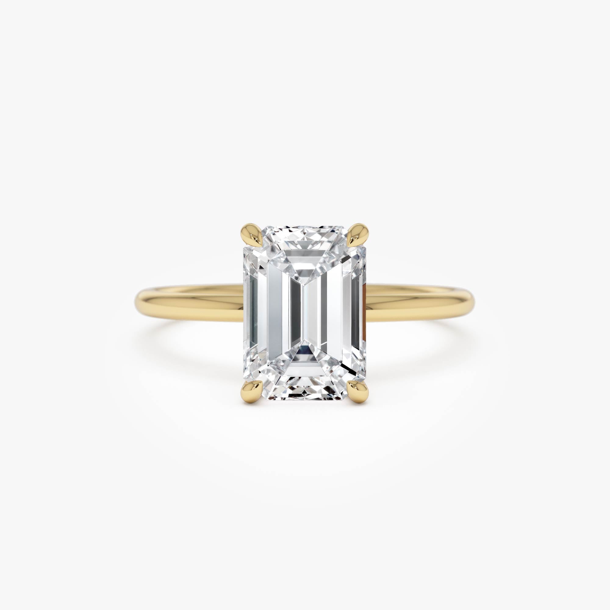 OBFJ0583 - 2.00 Ctw 14k Emerald Cut Prong Setting Lab Grown Diamond Engagement Ring – Marcelline 1