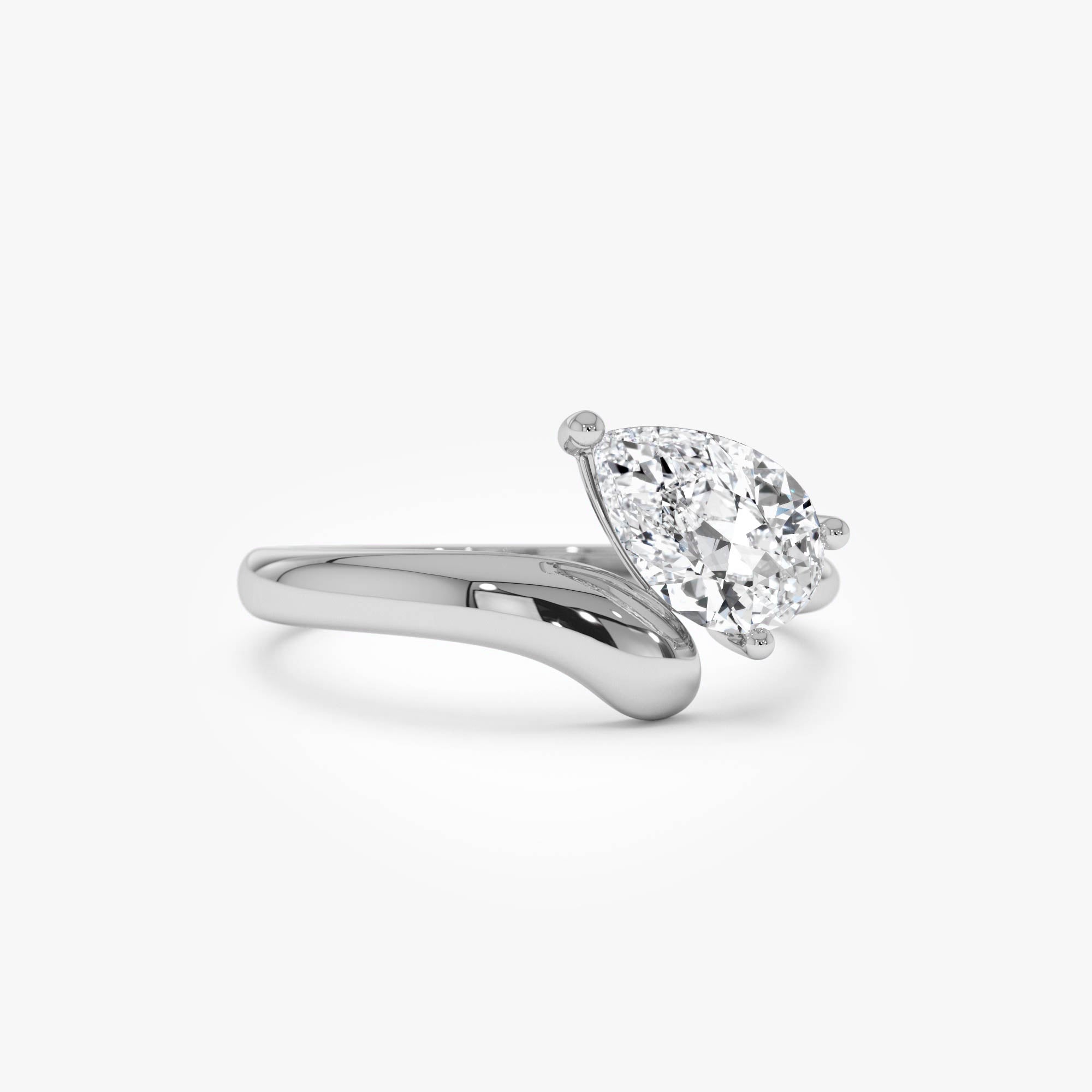 OBFJ0549 - 1.00 Ctw 14k Pear Shaped Lab Grown Diamond Ring with Contemporary Twist Band - Elsa 6