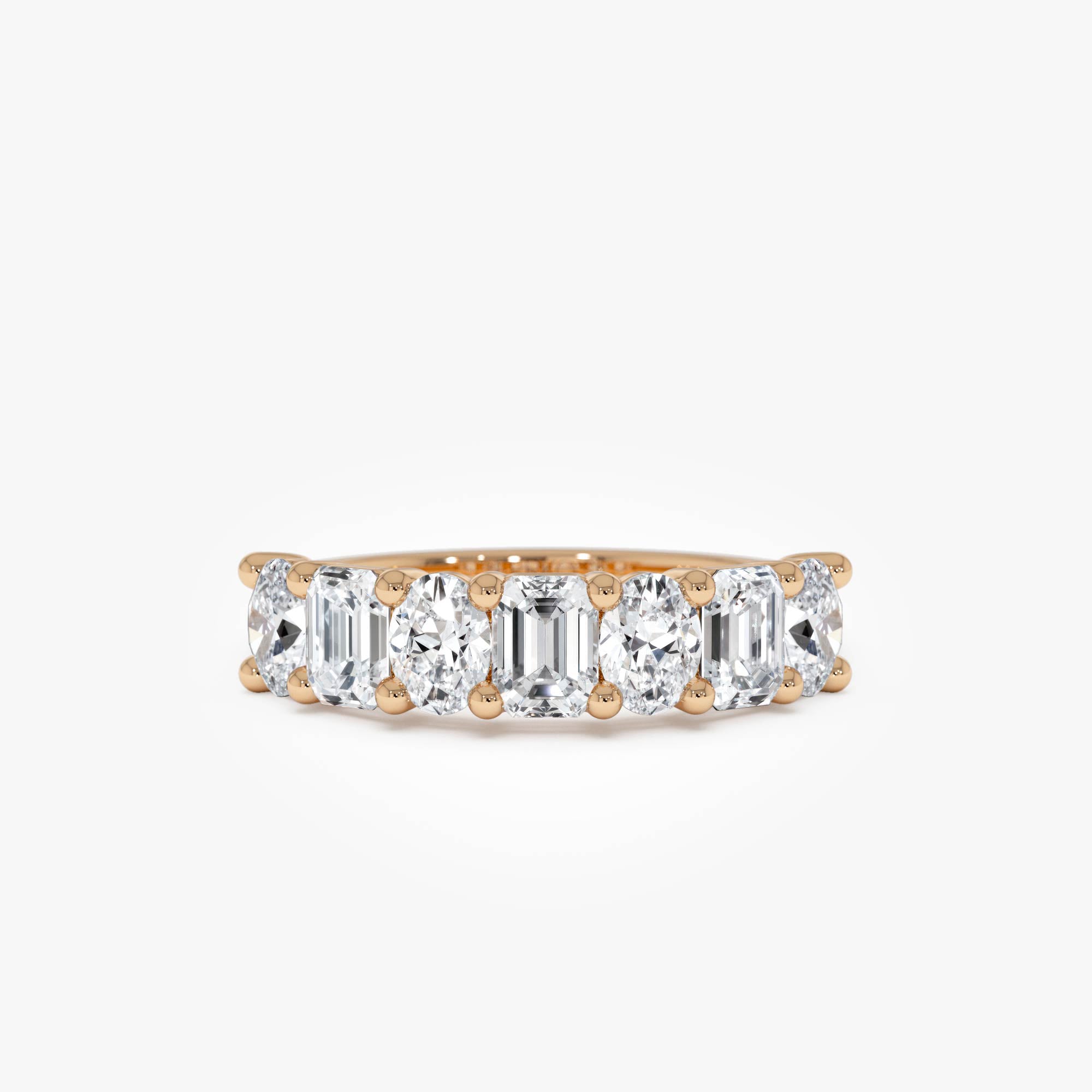 OBFJ0504 - 1.85 Ctw 14k Lab Grown Mixed Emerald & Oval Cut Anniversary Band - Zita 4