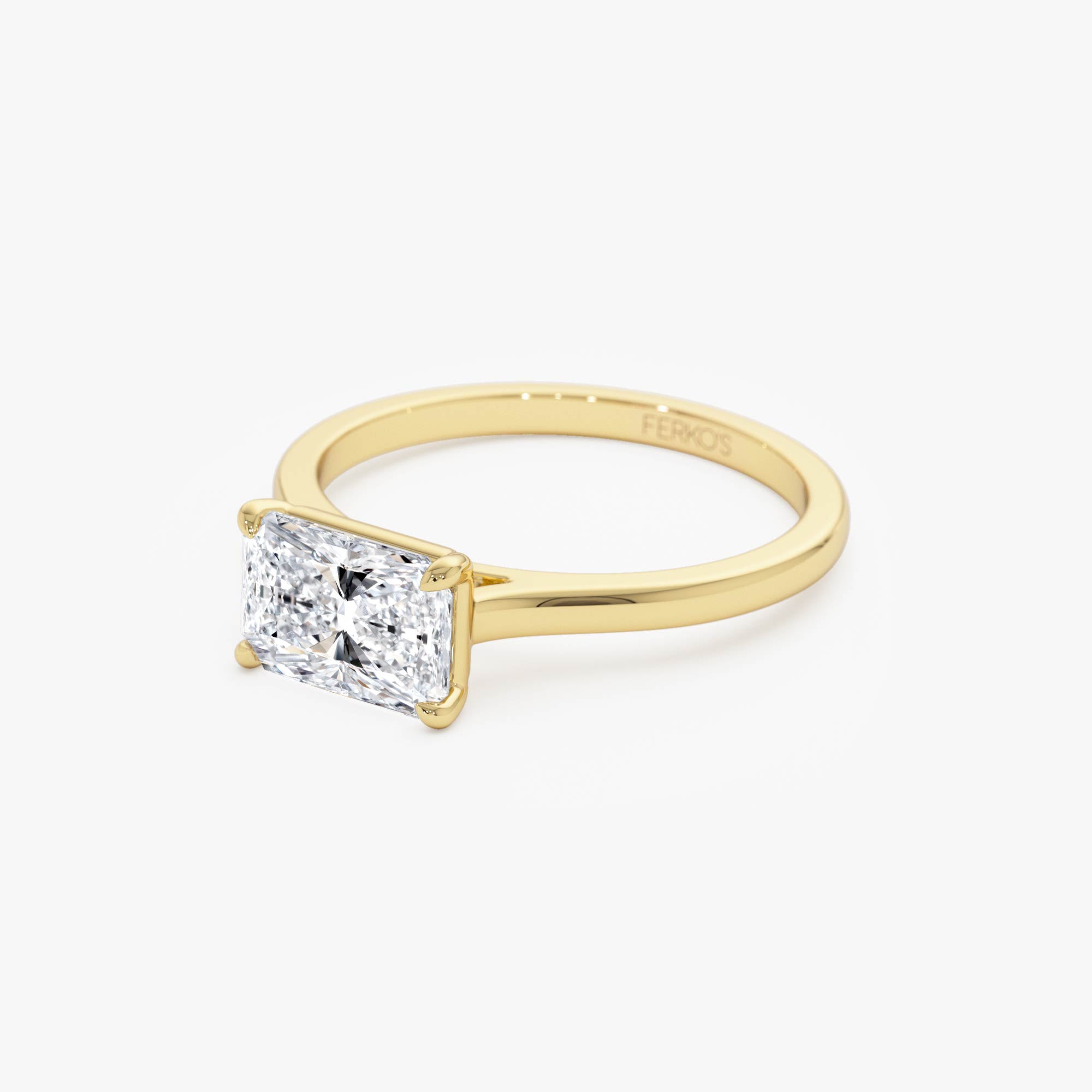 OBFJ0417 - 1 CTW 14k Radiant Cut Lab Grown Radiant Shaped East-West Set Diamond Ring - Alba 12