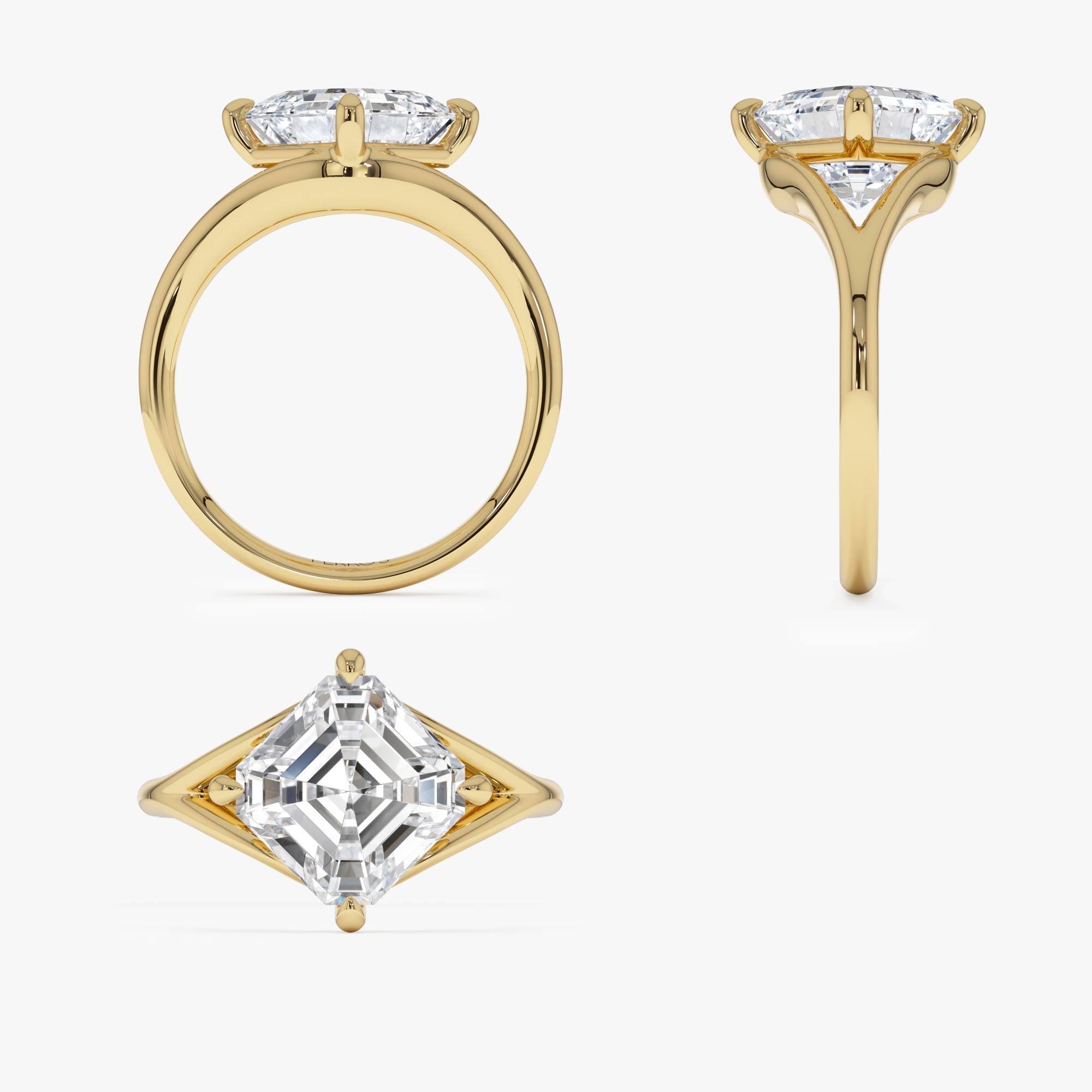 OBFJ0419 - 3.00ctw 14k Asscher Cut Lab Grown Diamond Engagement Ring - Samantha 10