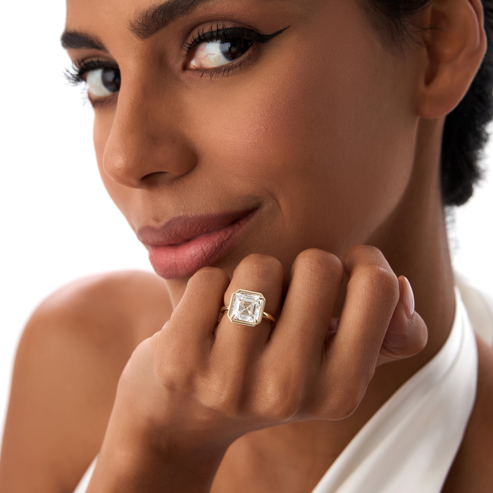 OBFJ0416 - 5.00ctw 14k Asscher Cut Lab Grown Diamond Engagement Ring - Ciro 5