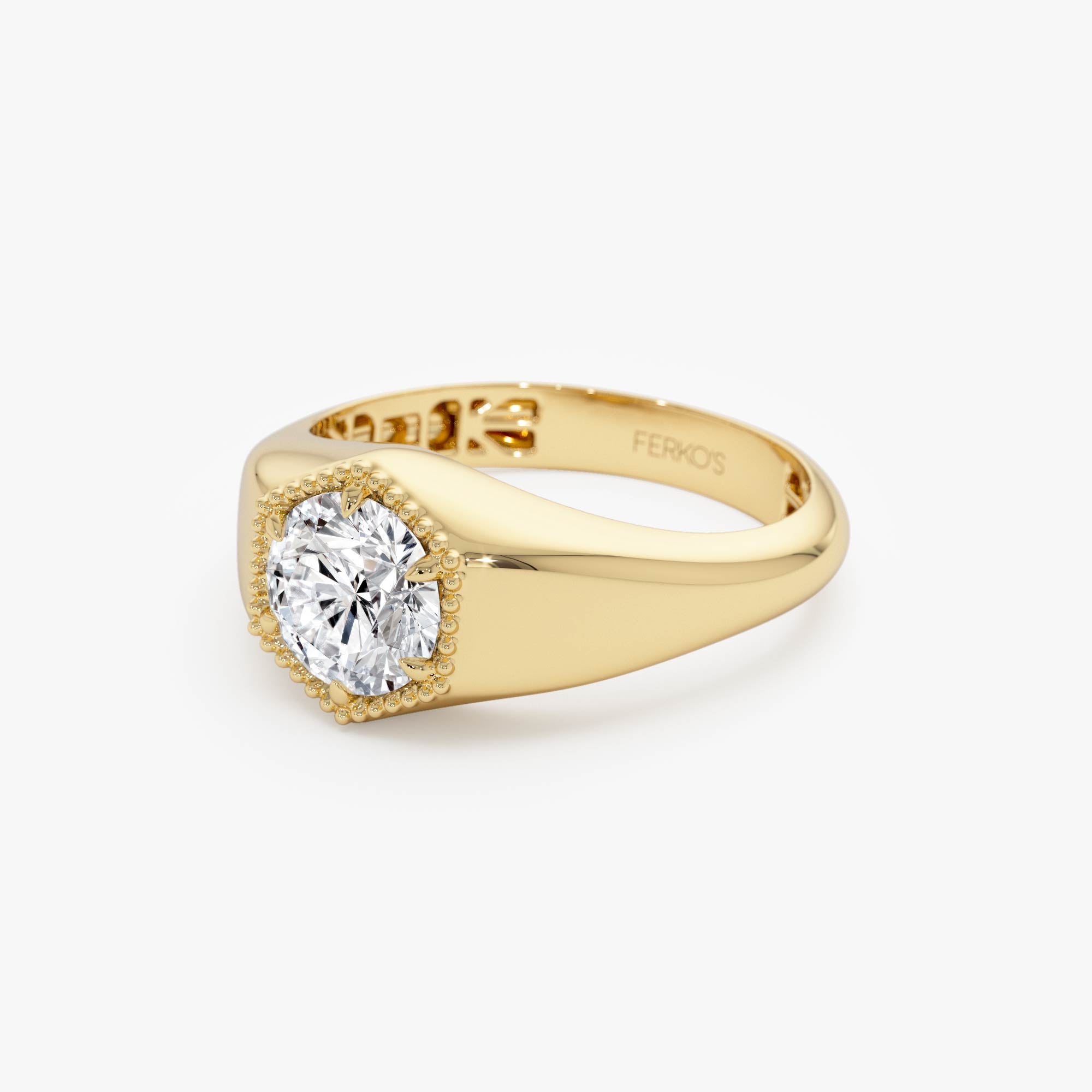 OBFJ0388 - 0.75 Ctw 14k Lab Grown Diamond Hexagon Signet Ring - Maia 10
