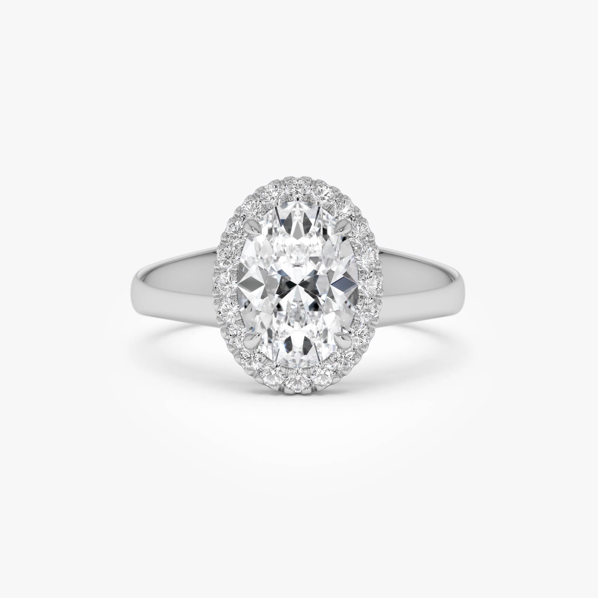 OBFJ0352 - 1.85 Ctw 14k Oval Shape Lab Grown Diamond Halo Engagement Ring - Leta 7