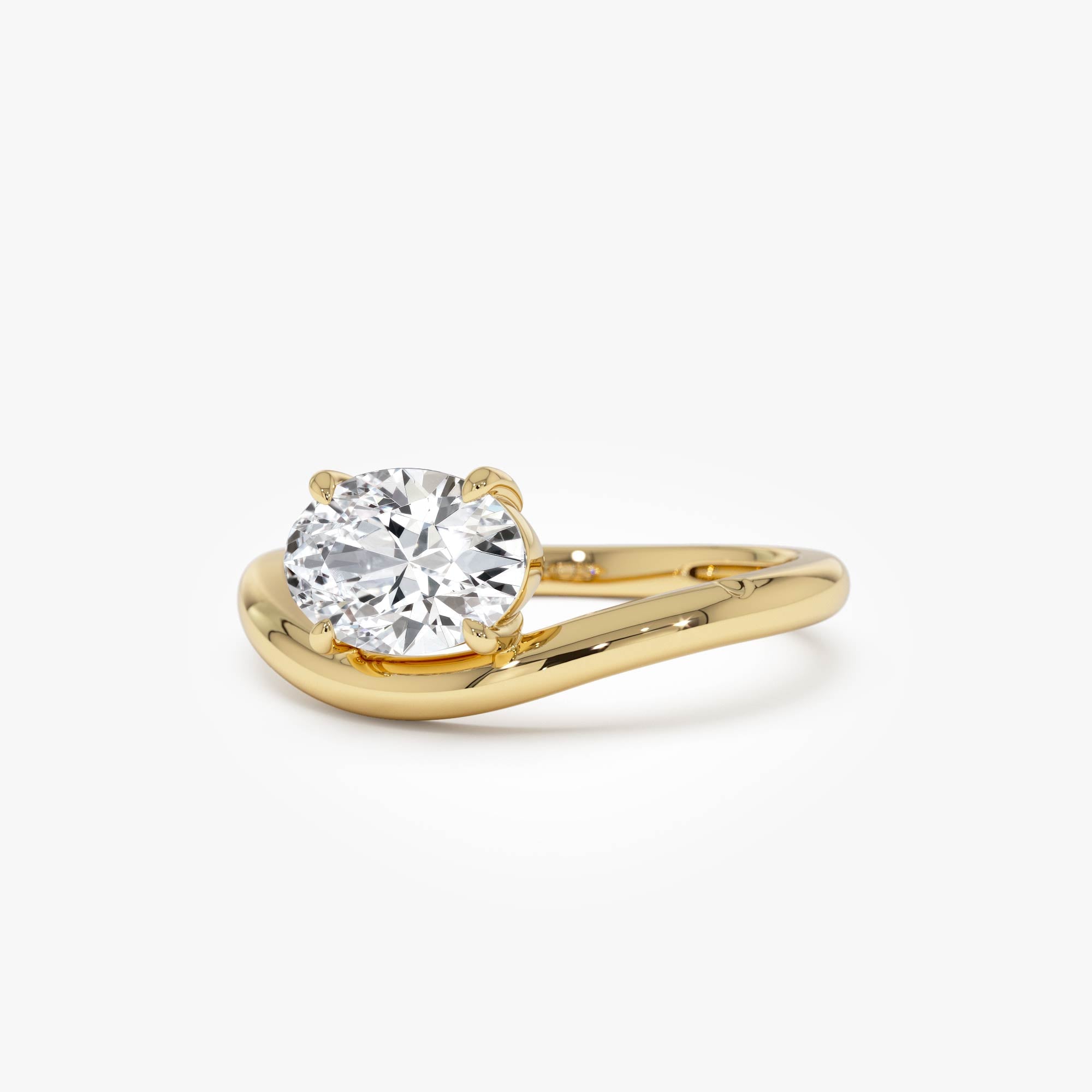 OBFJ0401 - 1ct Oval Shaped Lab Grown Contemporary Diamond Engagement Ring - Clio 1
