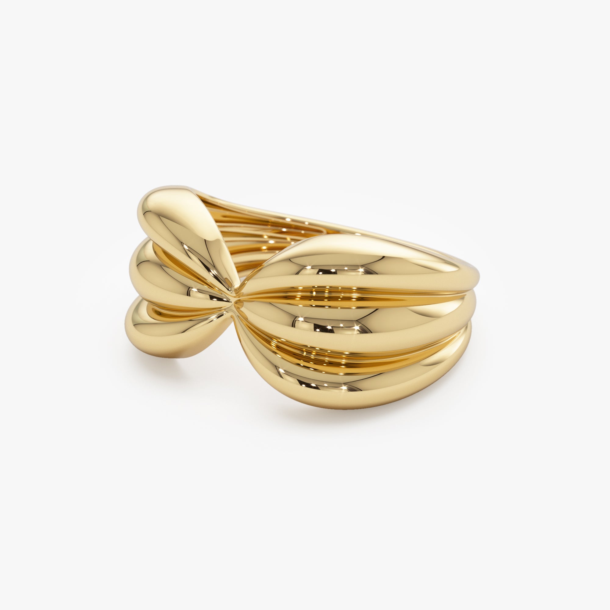 OBFJ0922 - 14Kt Bold 10mm Sculpted Dome Ring 8