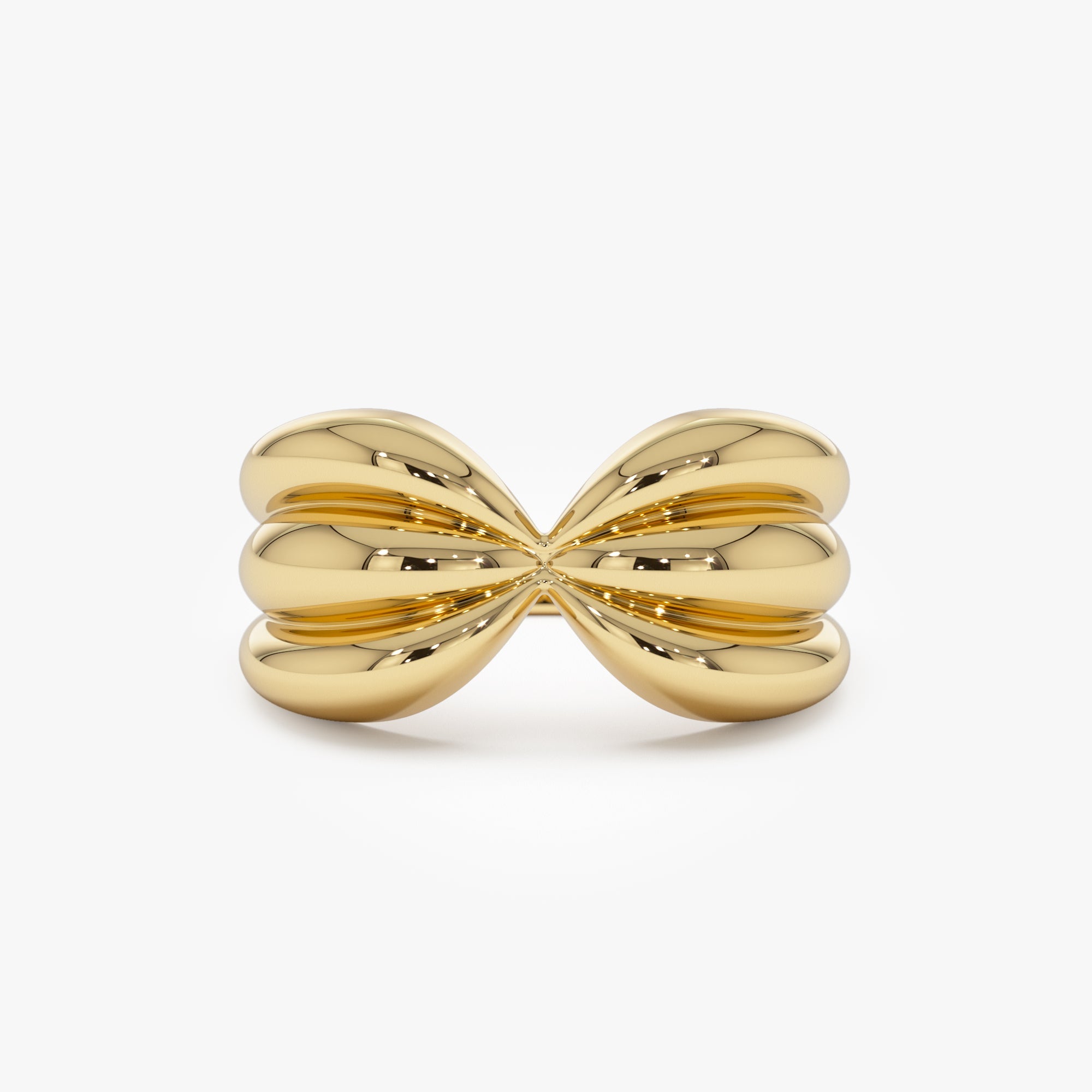 OBFJ0922 - 14Kt Bold 10mm Sculpted Dome Ring 1