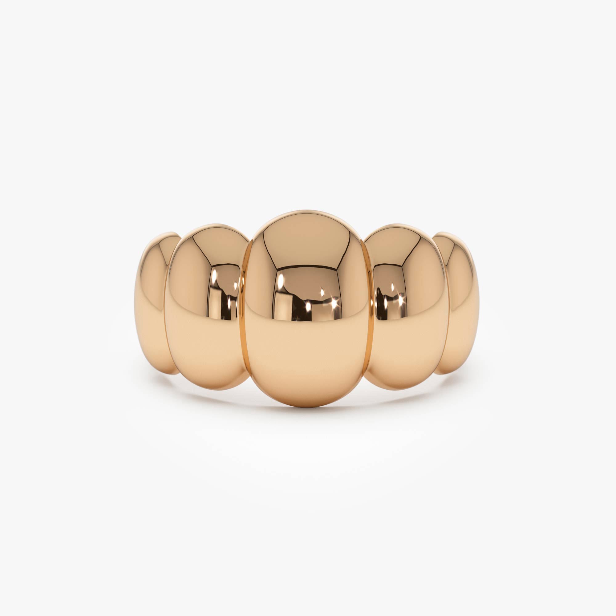 OBFJ0728 - Bubble Dome Statement Ring ring in selectable metal and diamond options - Roselle Jewelry view 4