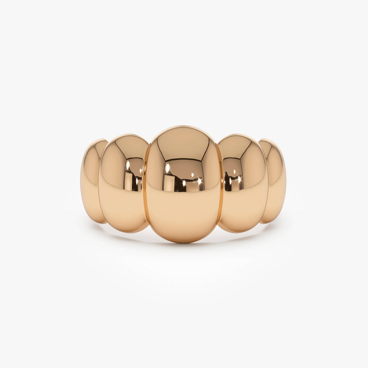 OBFJ0728 - Bubble Dome Statement Ring ring in selectable metal and diamond options - Roselle Jewelry view 4