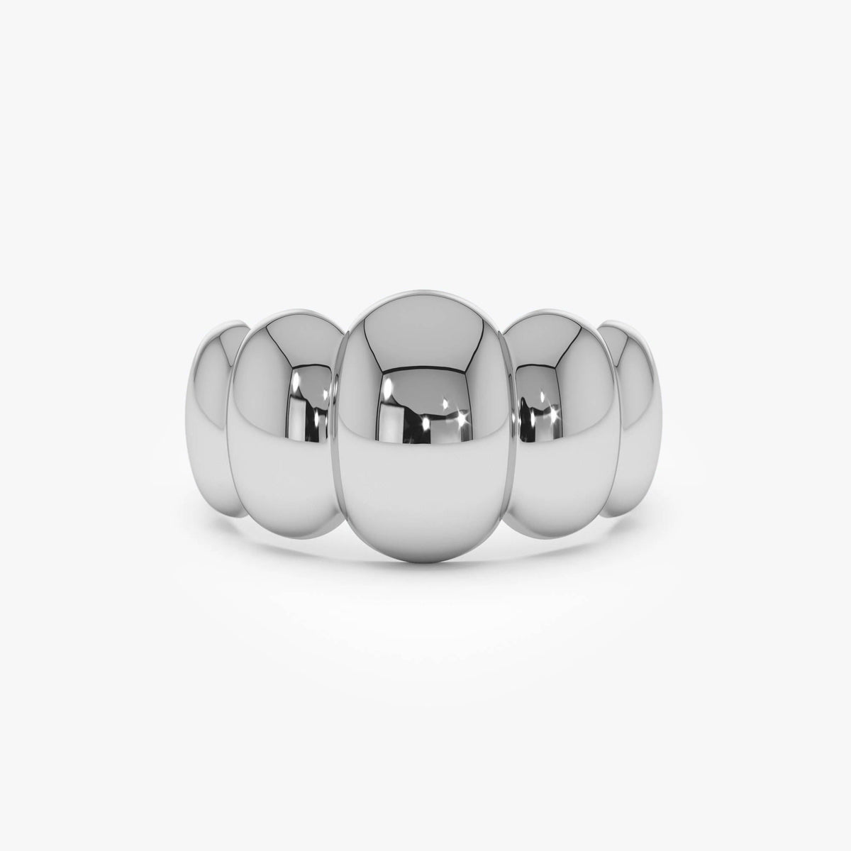 OBFJ0728 - Bubble Dome Statement Ring ring in selectable metal and diamond options - Roselle Jewelry view 5