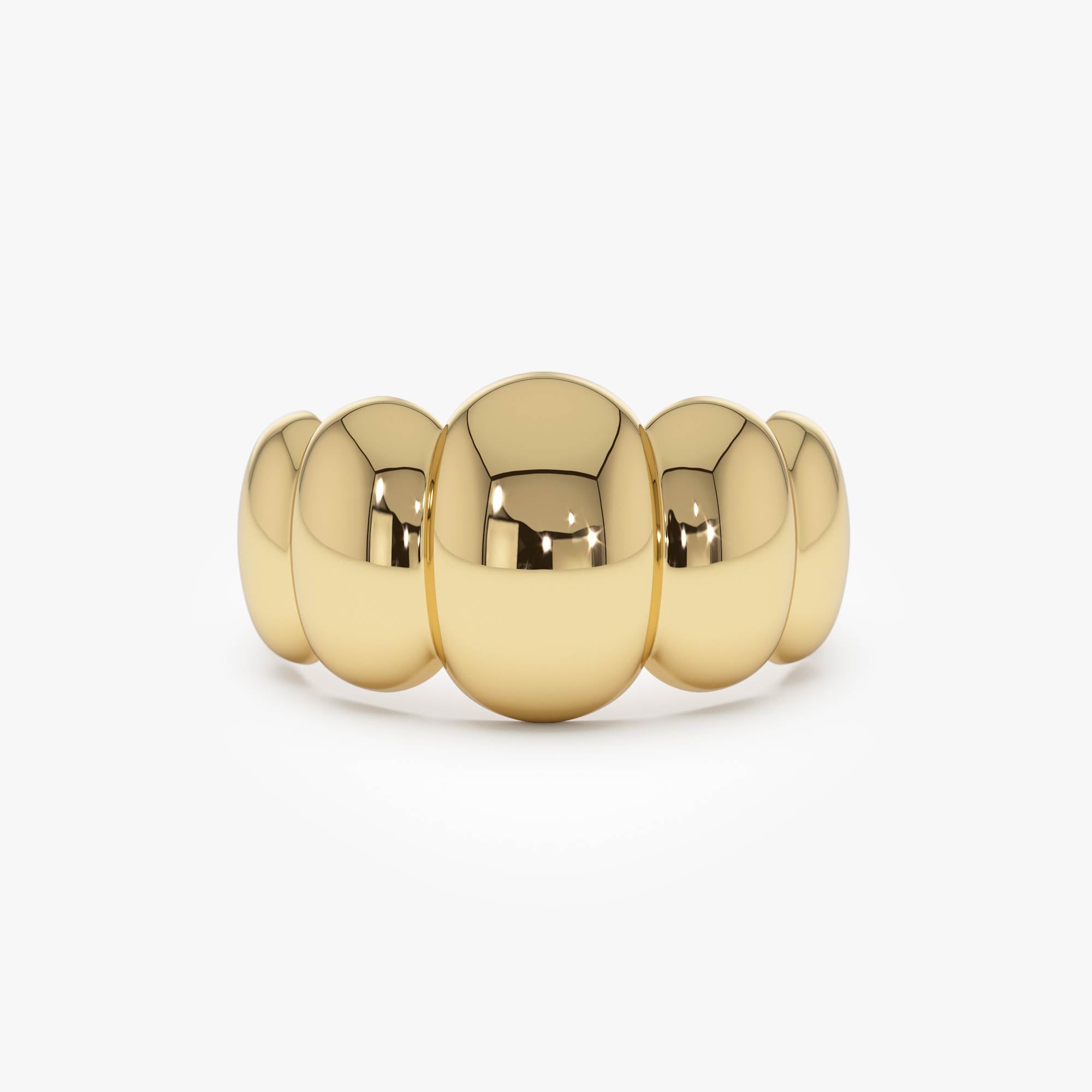 OBFJ0728 - Bubble Dome Statement Ring ring in selectable metal and diamond options - Roselle Jewelry view 1