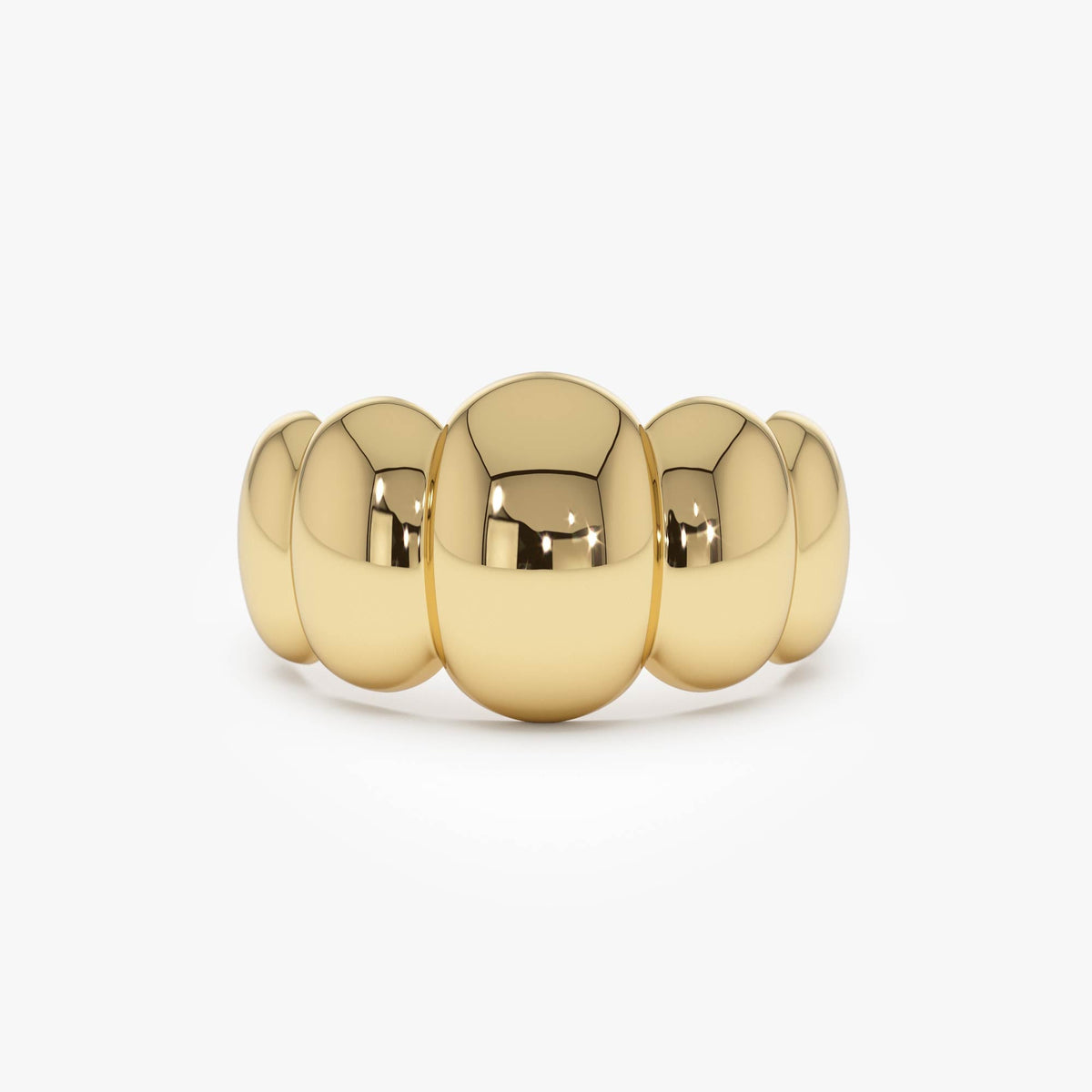 OBFJ0728 - Bubble Dome Statement Ring ring in selectable metal and diamond options - Roselle Jewelry view 1