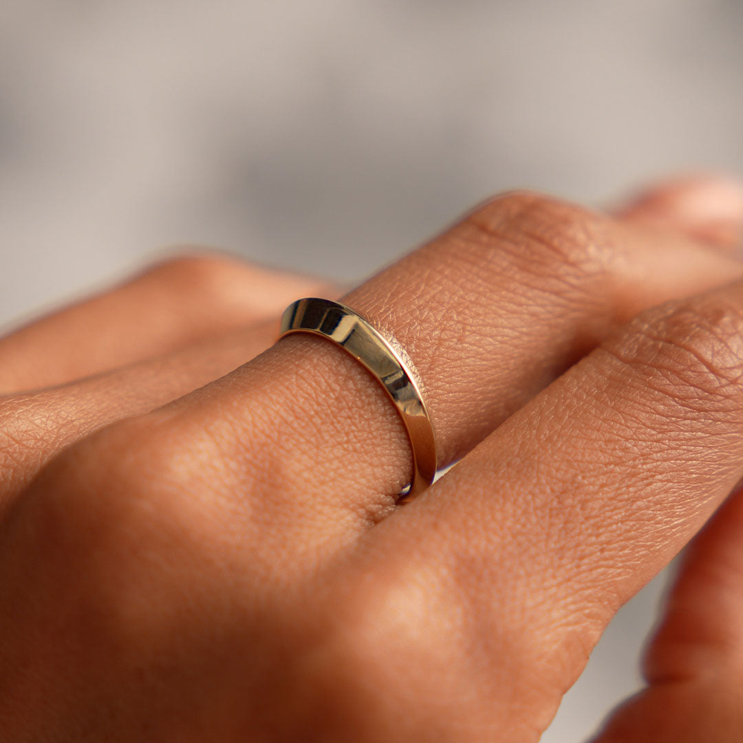 OBFJ0524 - 14k Knife Edge Wedding Band 4
