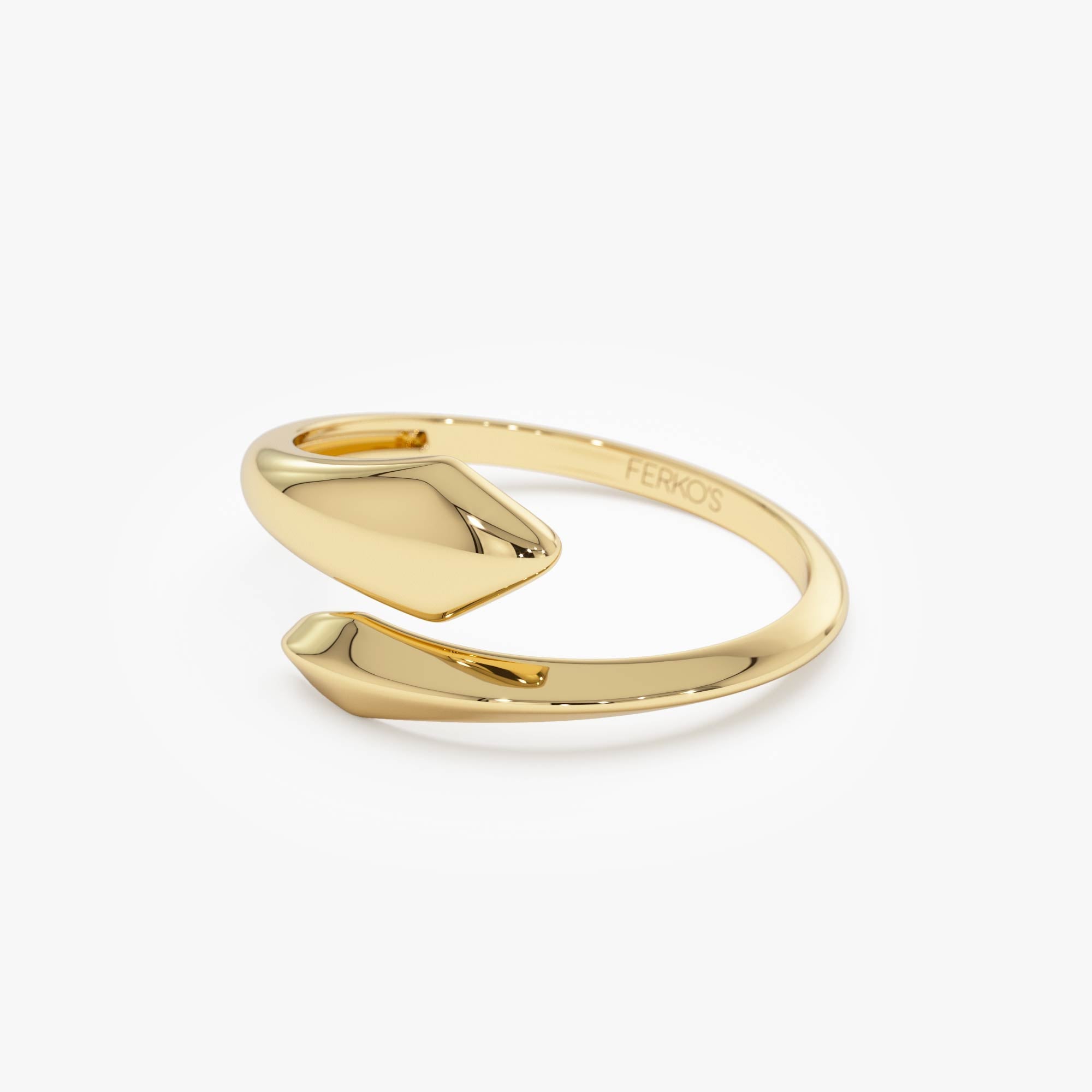 OBFJ0515 - 14K Gold Tapered Bypass Ring 7