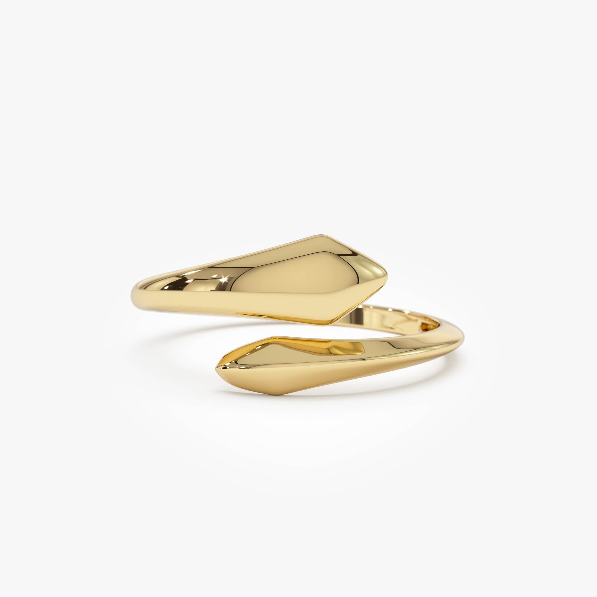OBFJ0515 - 14K Gold Tapered Bypass Ring 1