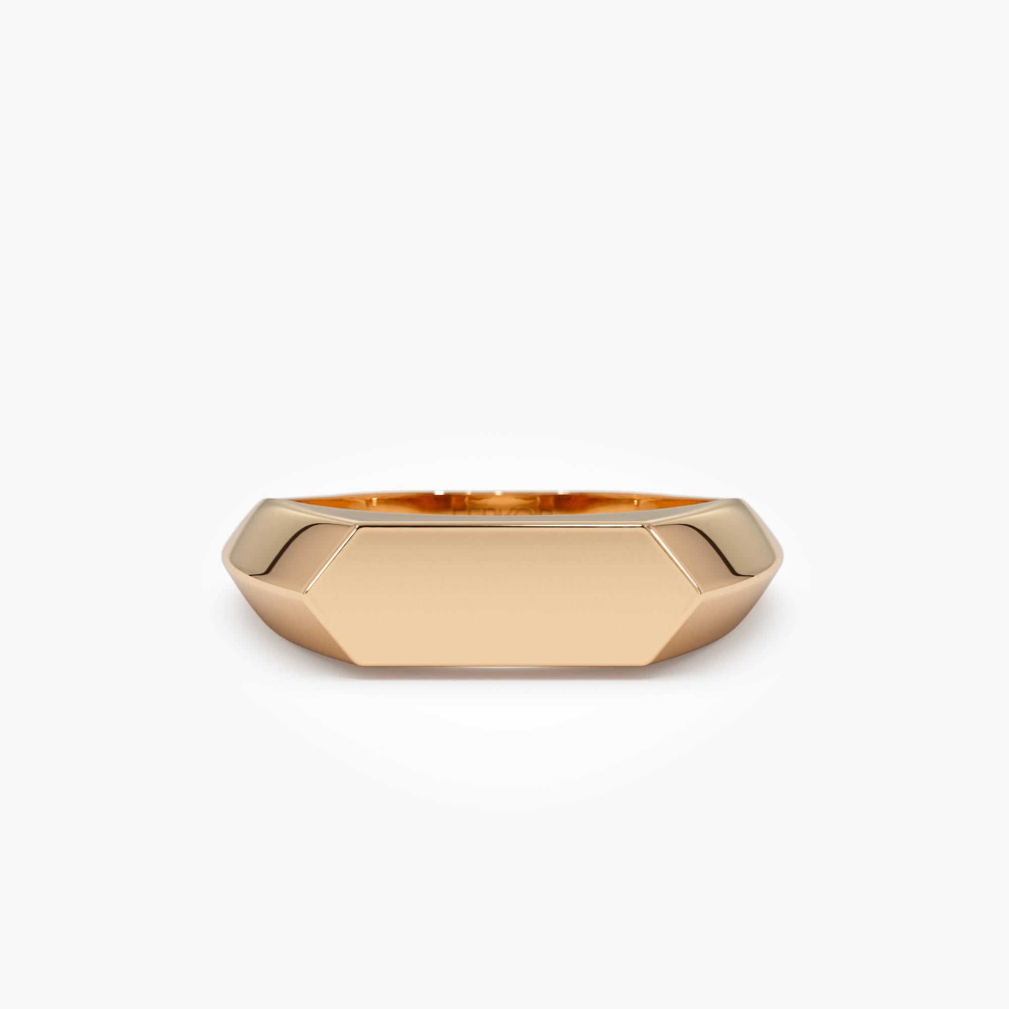 OBFJ0430 - Geometric Band ring in selectable metal and diamond options - Roselle Jewelry view 7