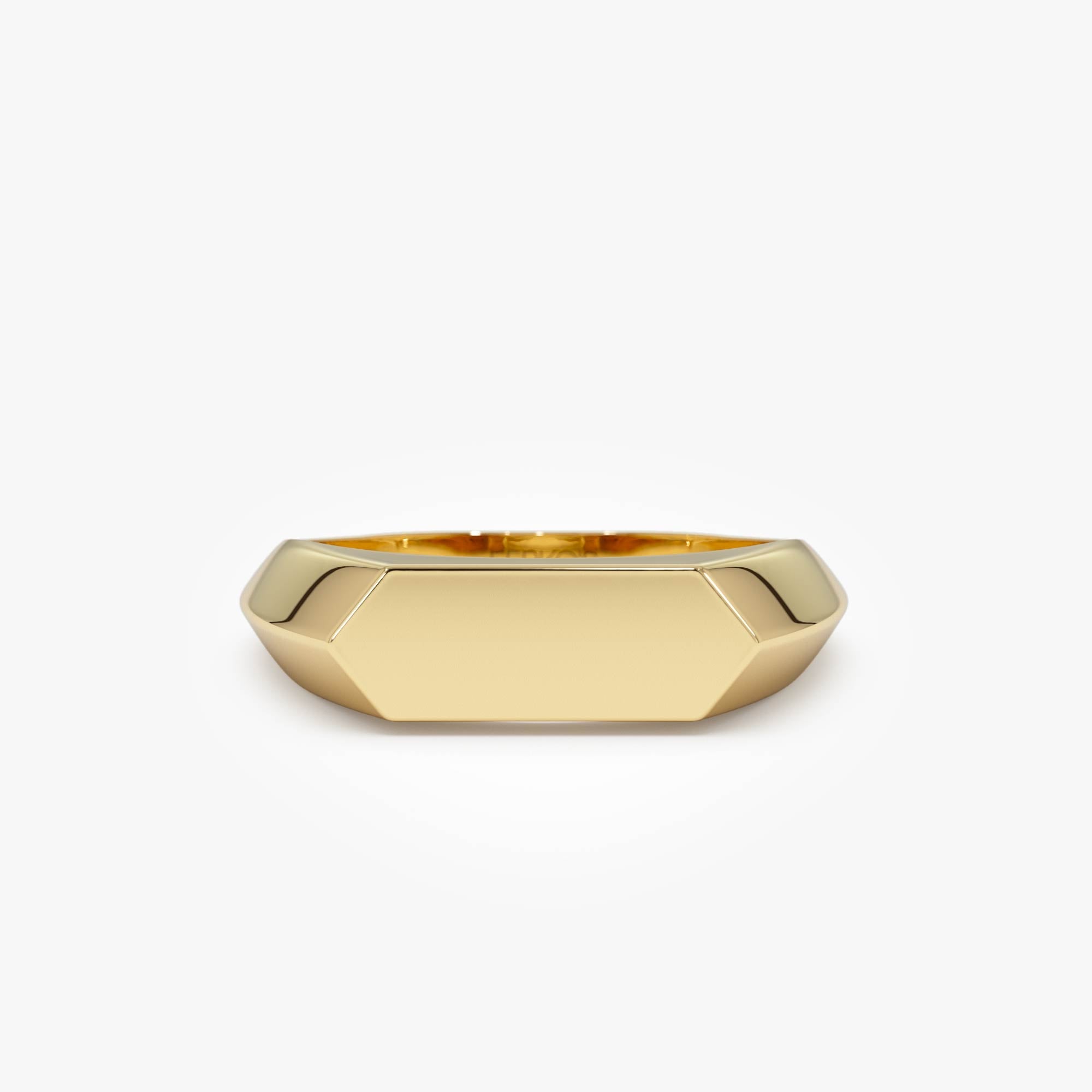 OBFJ0430 - Geometric Band ring in selectable metal and diamond options - Roselle Jewelry view 1