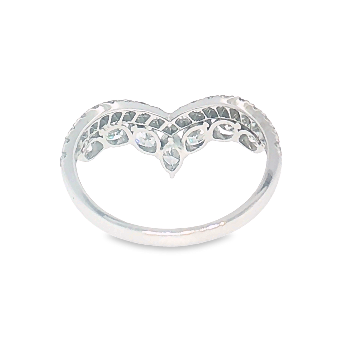 LBA0823 - Marquise & Round Diamond Chevron Wedding Band