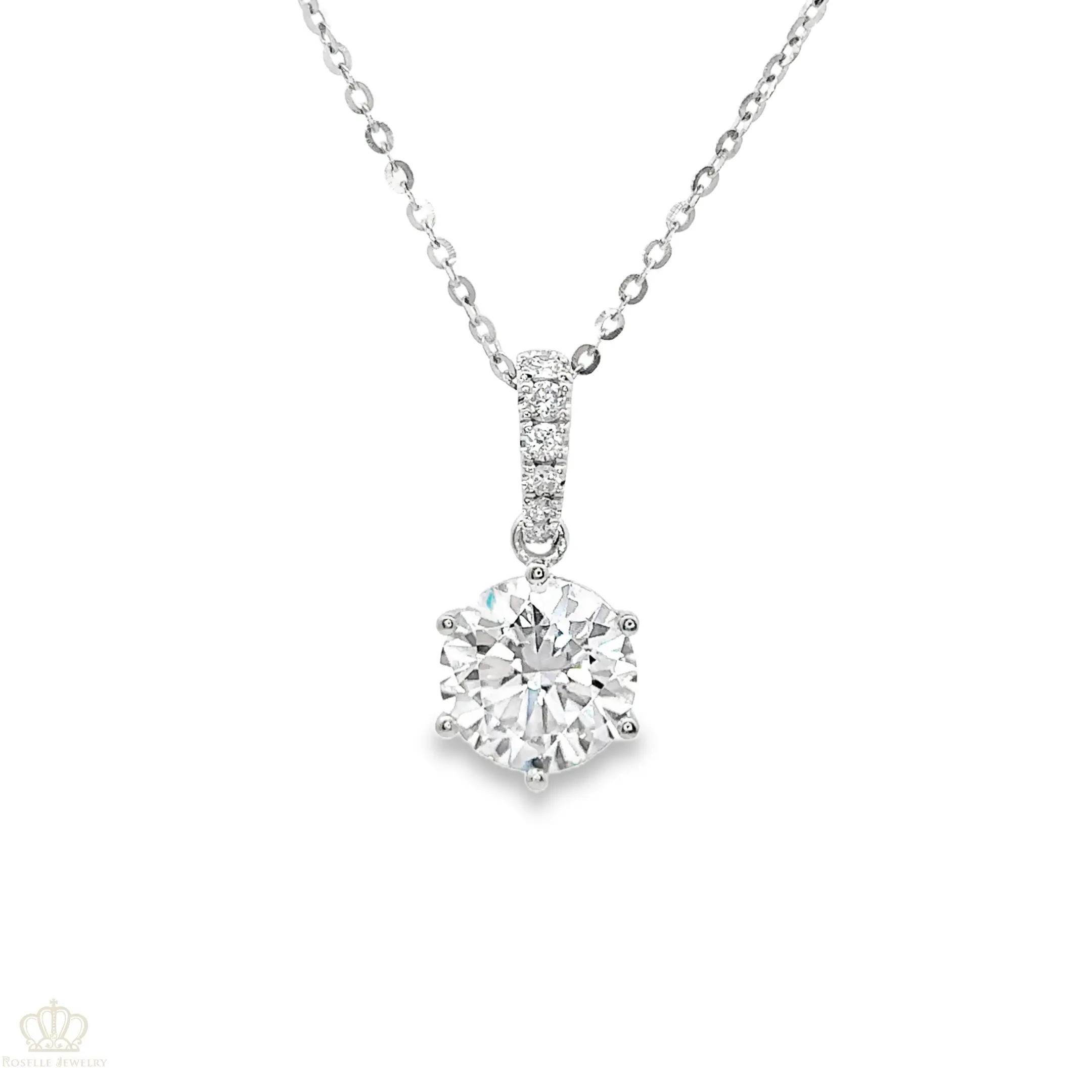 instock Six Prong with Side Stone Pendants - LC54 CHARLISA™