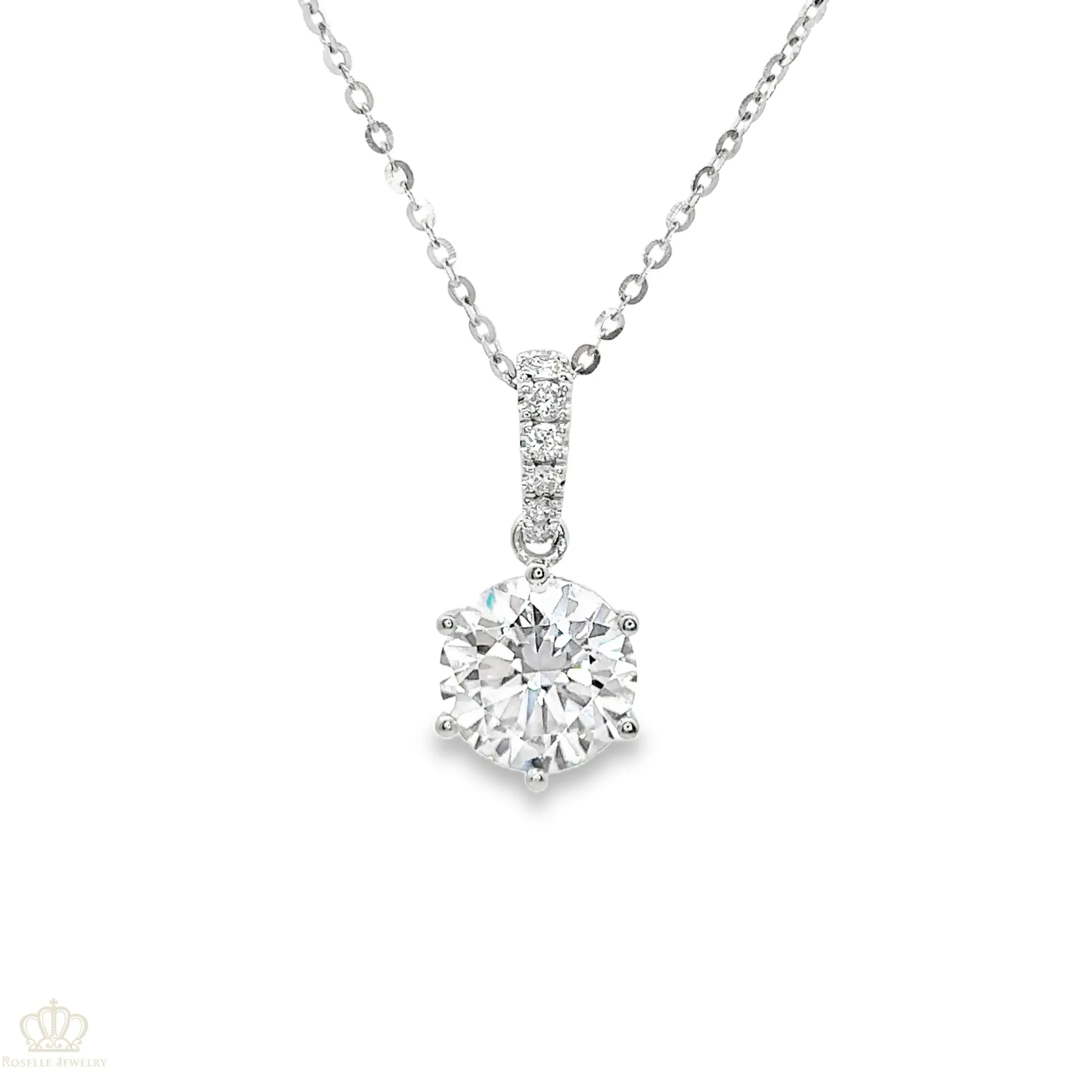 instock Six Prong with Side Stone Pendants - LC54 CHARLISA™