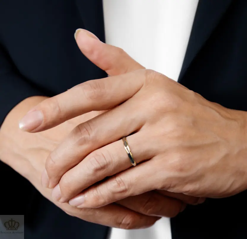 Two Tone Gold Unique Couple Wedding Ring Set - WM26 CHARLISA™