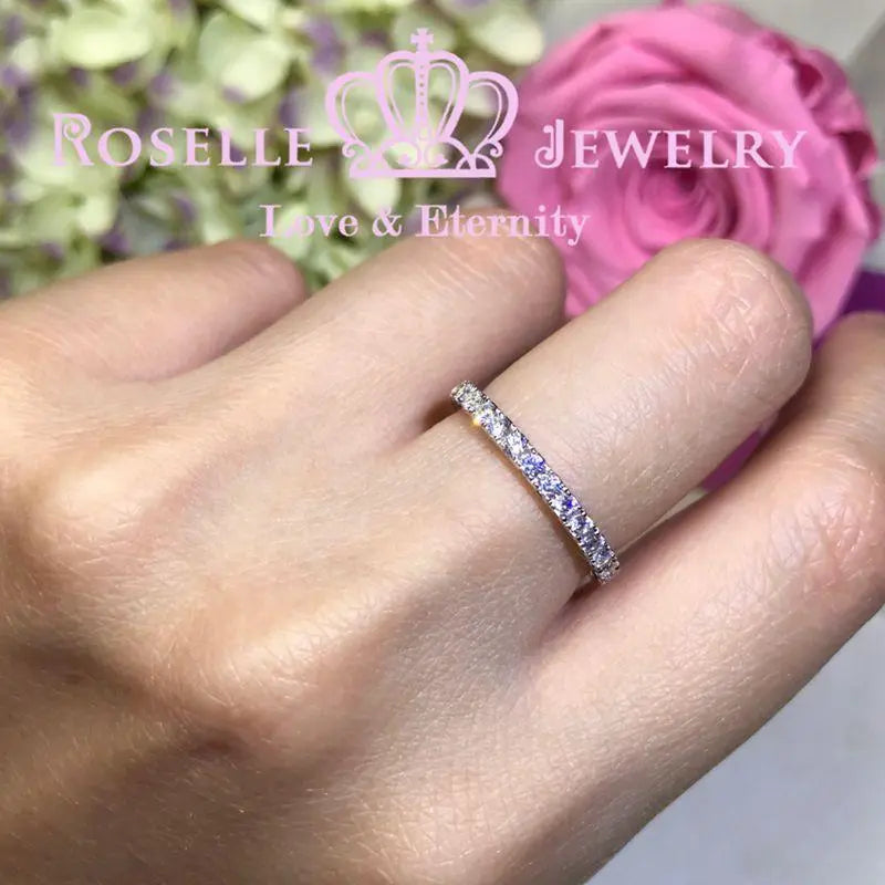 U PAVE ROUNDED WEDDING RING - BA5 - Roselle Jewelry