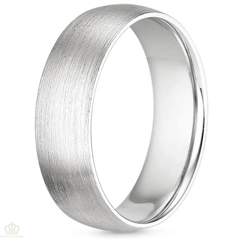 7mm Men's Matte Comfort Fit Wedding Ring - NM37 - Roselle Jewelry