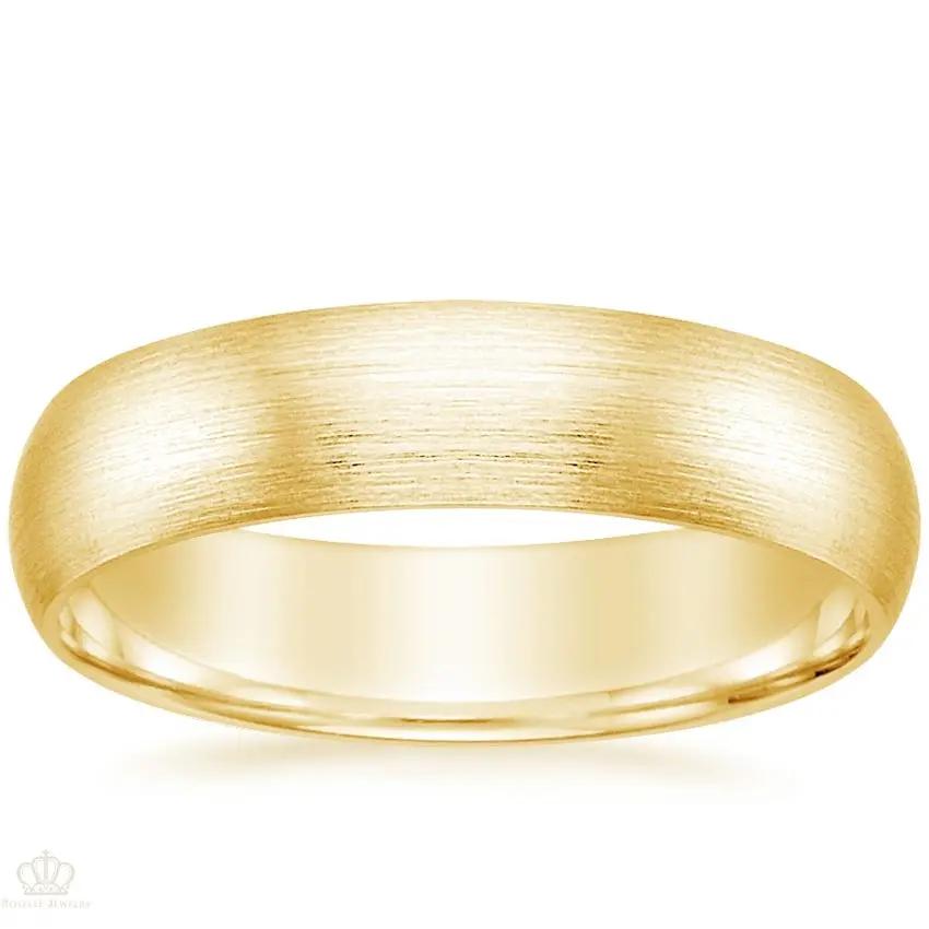 5mm Men's Matte Comfort Fit Wedding Ring - NM34 - Roselle Jewelry