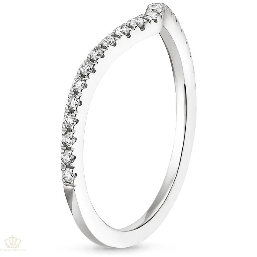 0.17CTW Flair V Shape Wedding Band Ring - LR28 - Roselle Jewelry