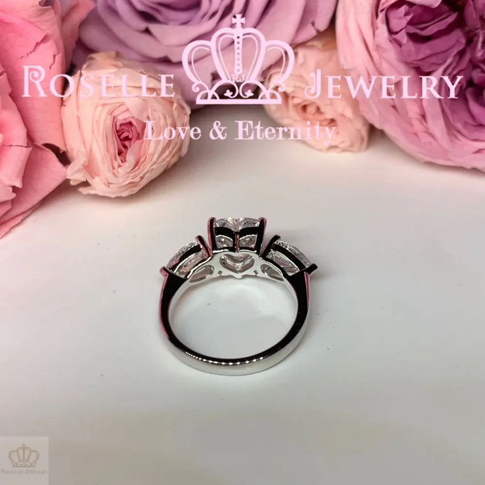 Heart Shape Three Stone Engagement Rings - T19 - Roselle Jewelry