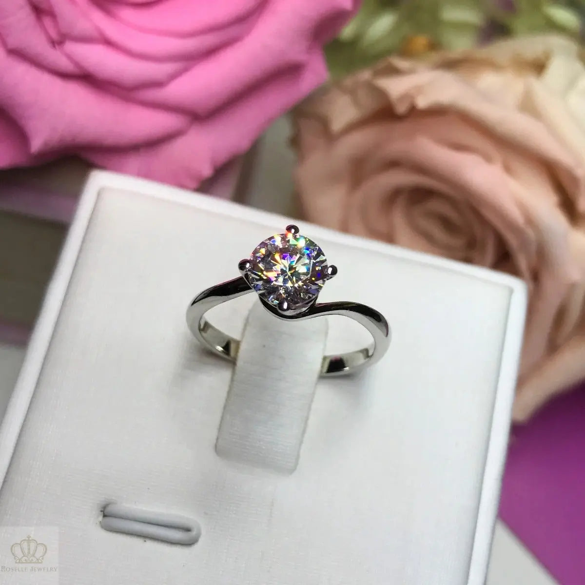 Four Prong Twist Solitaire Engagement Ring - NT11 - Roselle Jewelry