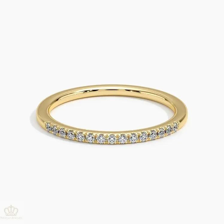 0.10ctw Petite Ballad Pave Half Eternity Diamond Wedding Band Ring - LR22 - Roselle Jewelry