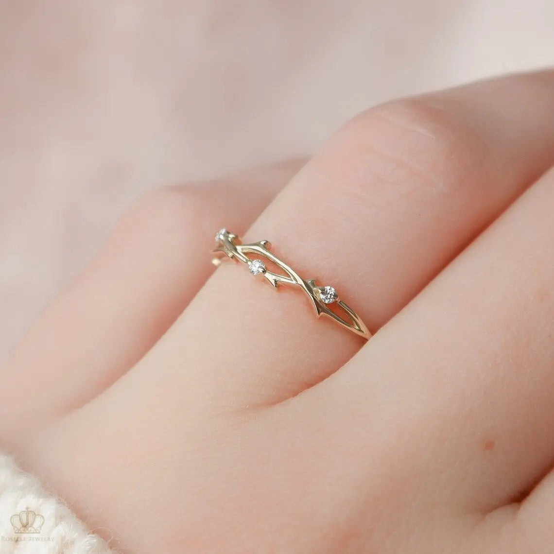 Twig Braided Diamond Fashion Ring - LR18 - Roselle Jewelry
