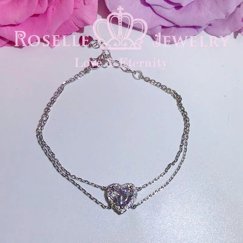 Heart Shape Halo Bracelet - BS11 - Roselle Jewelry